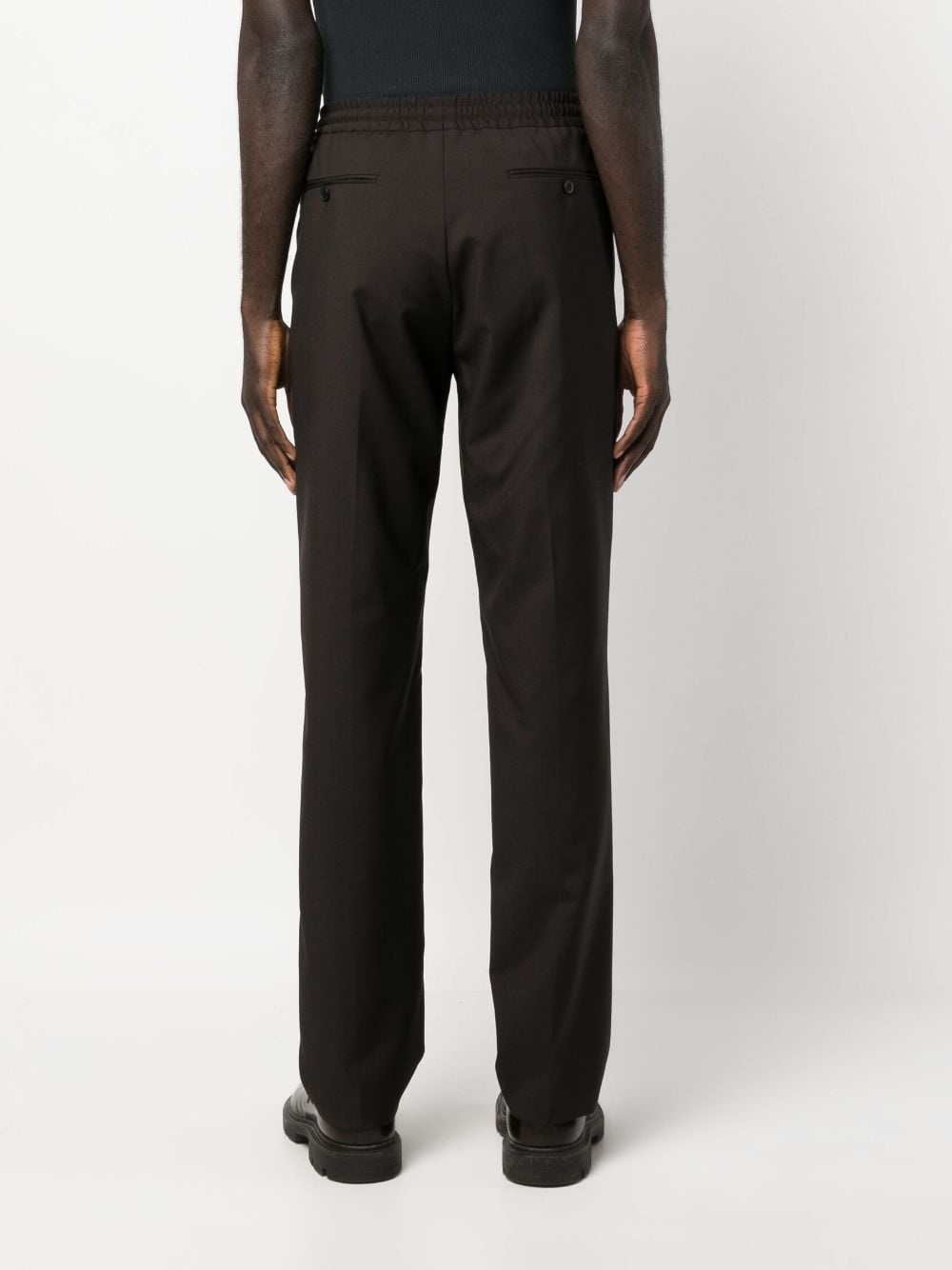 straight-leg drawstring trousers - 4