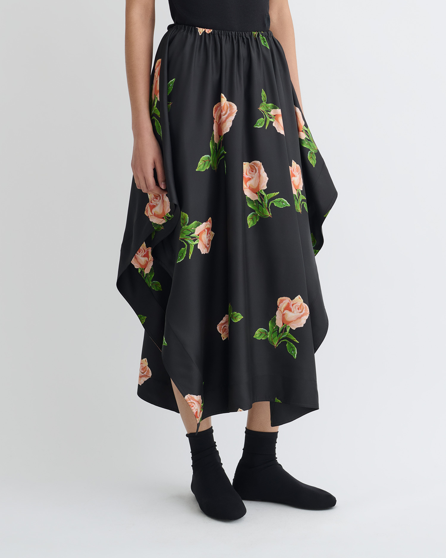 Printed Silk Twill Midi Skirt - 2