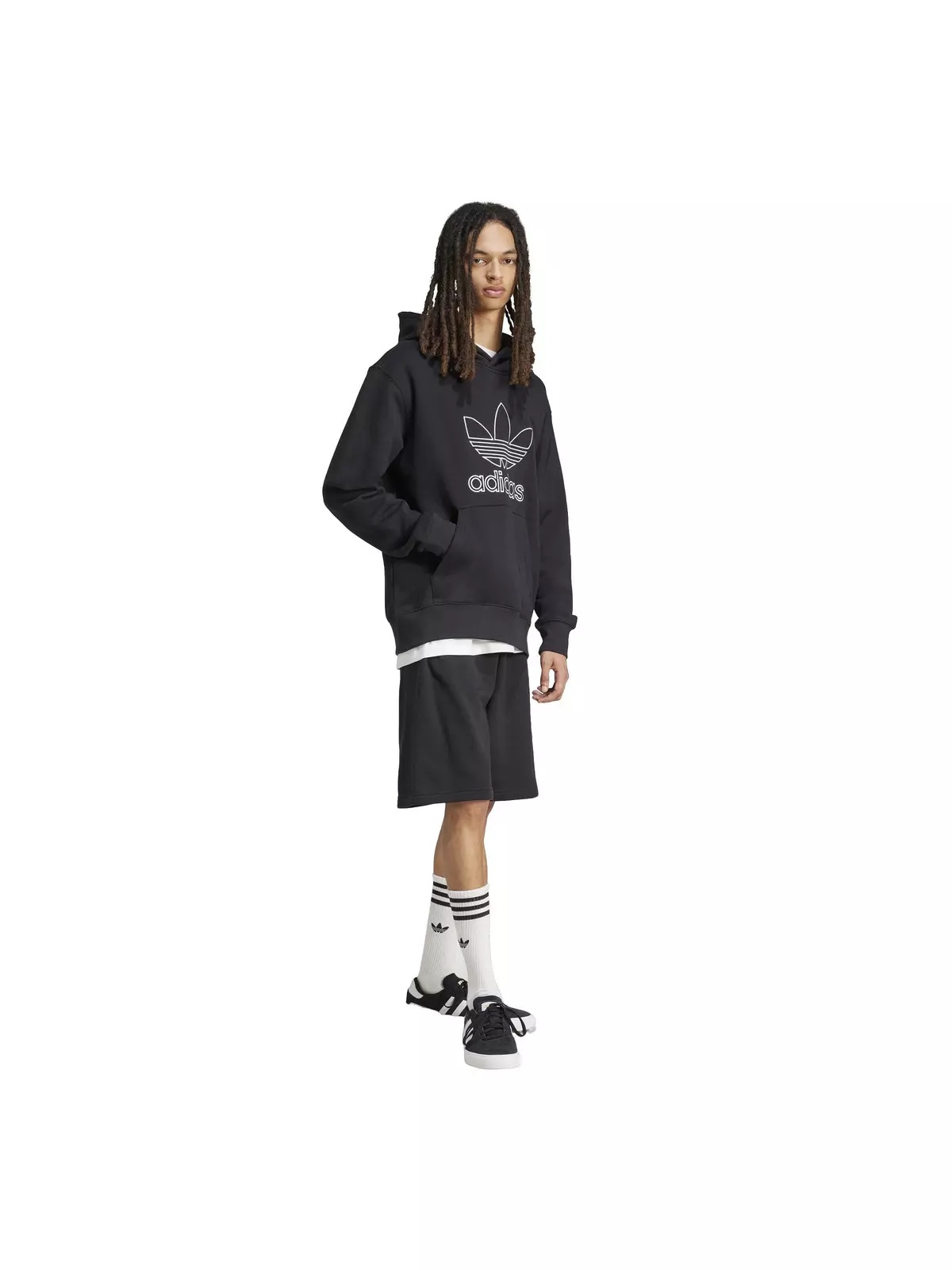 Originals Men's Adicolor Outline Trefoil Hoodie-Black - 5