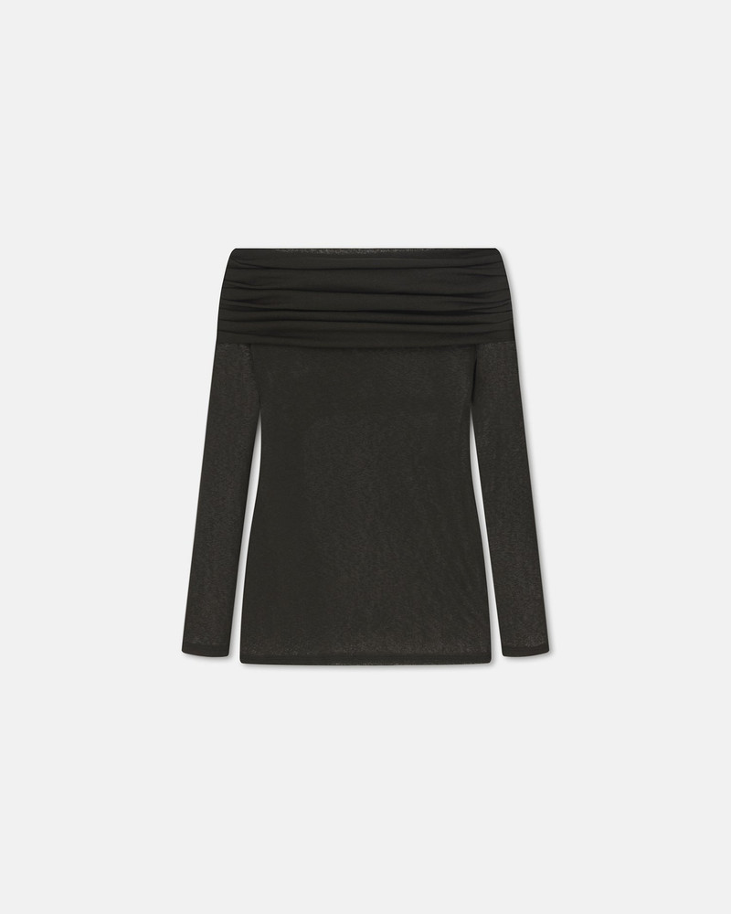 Off-The-Shoulder Mesh-Jersey Top - 1