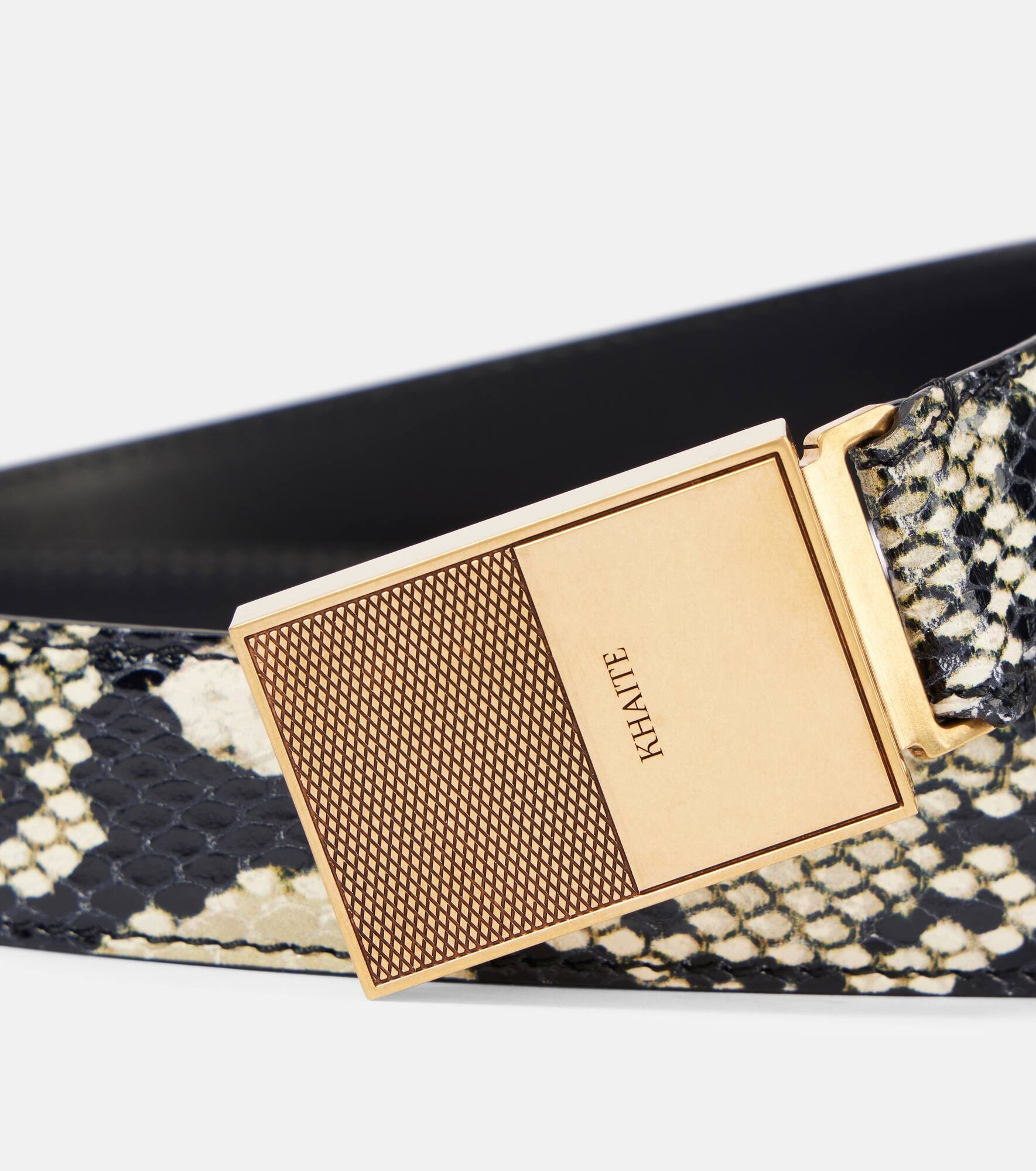 Elio snake-effect leather belt - 3