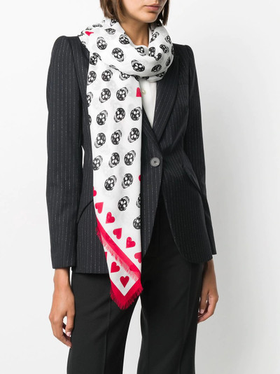 Alexander McQueen skull heart print scarf outlook