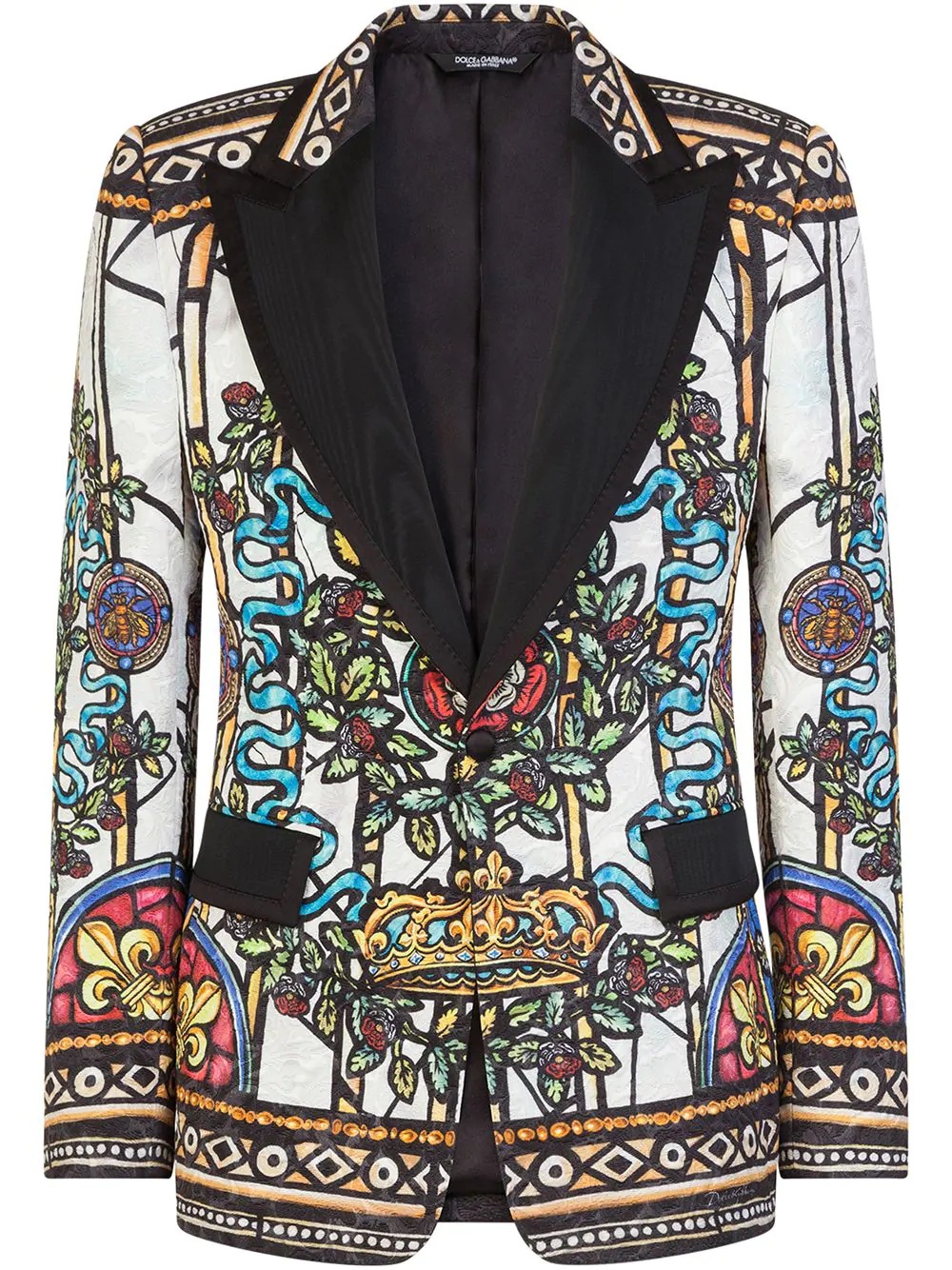 stained-glass print single-breasted blazer - 4