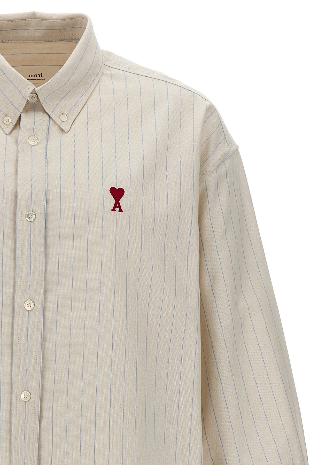 Logo embroidery striped shirt - 3