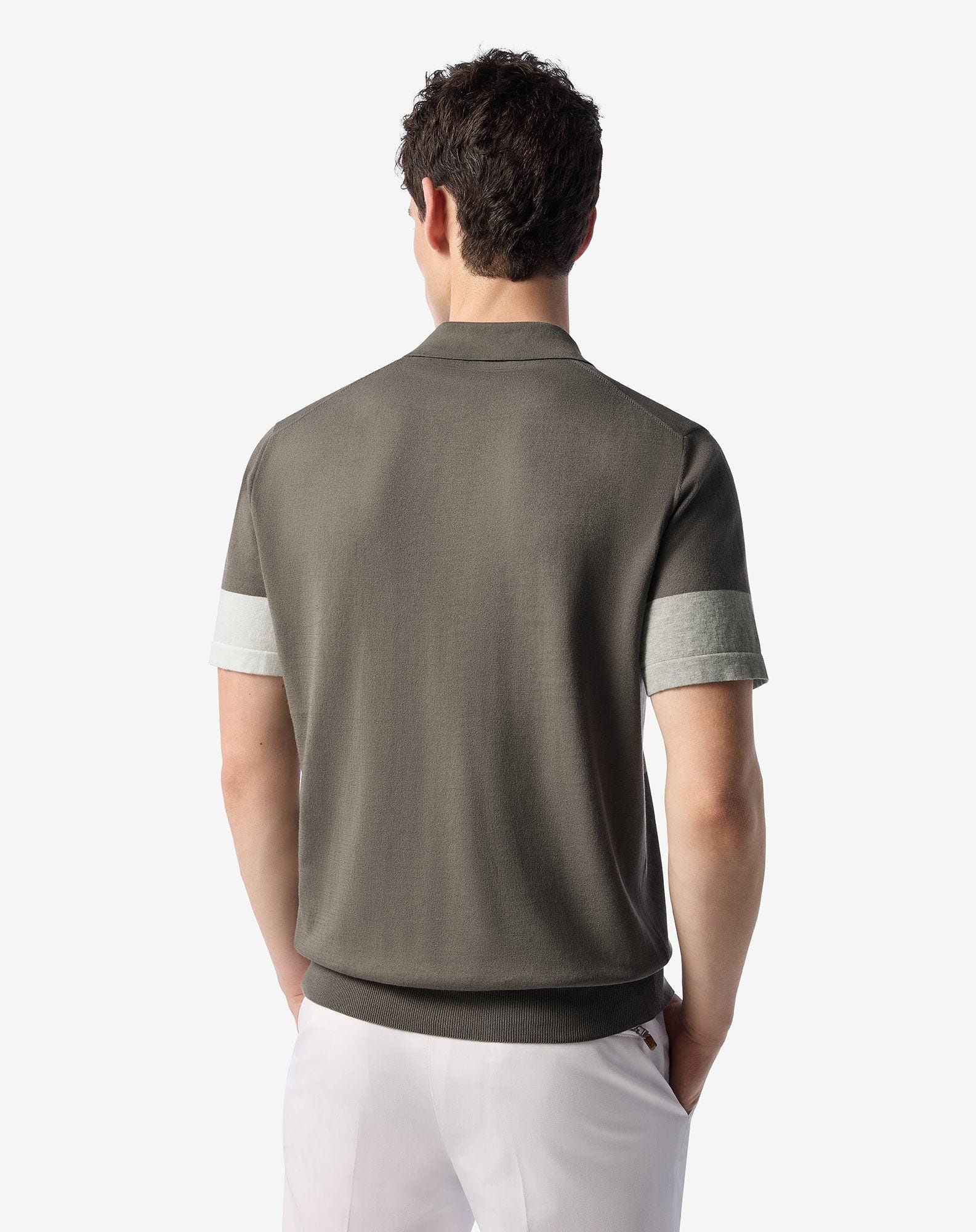 Button-up Pima cotton polo shirt in grey shades - 3