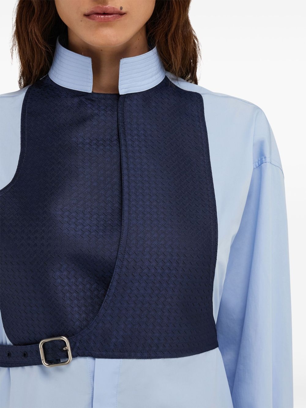 contrasting panel shirt dress - 6
