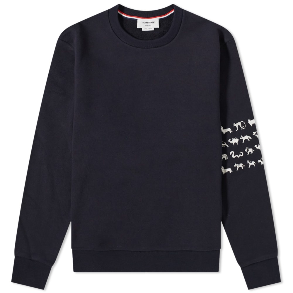 Thom Browne Embroidered 4 Bar Crew Sweat - 1