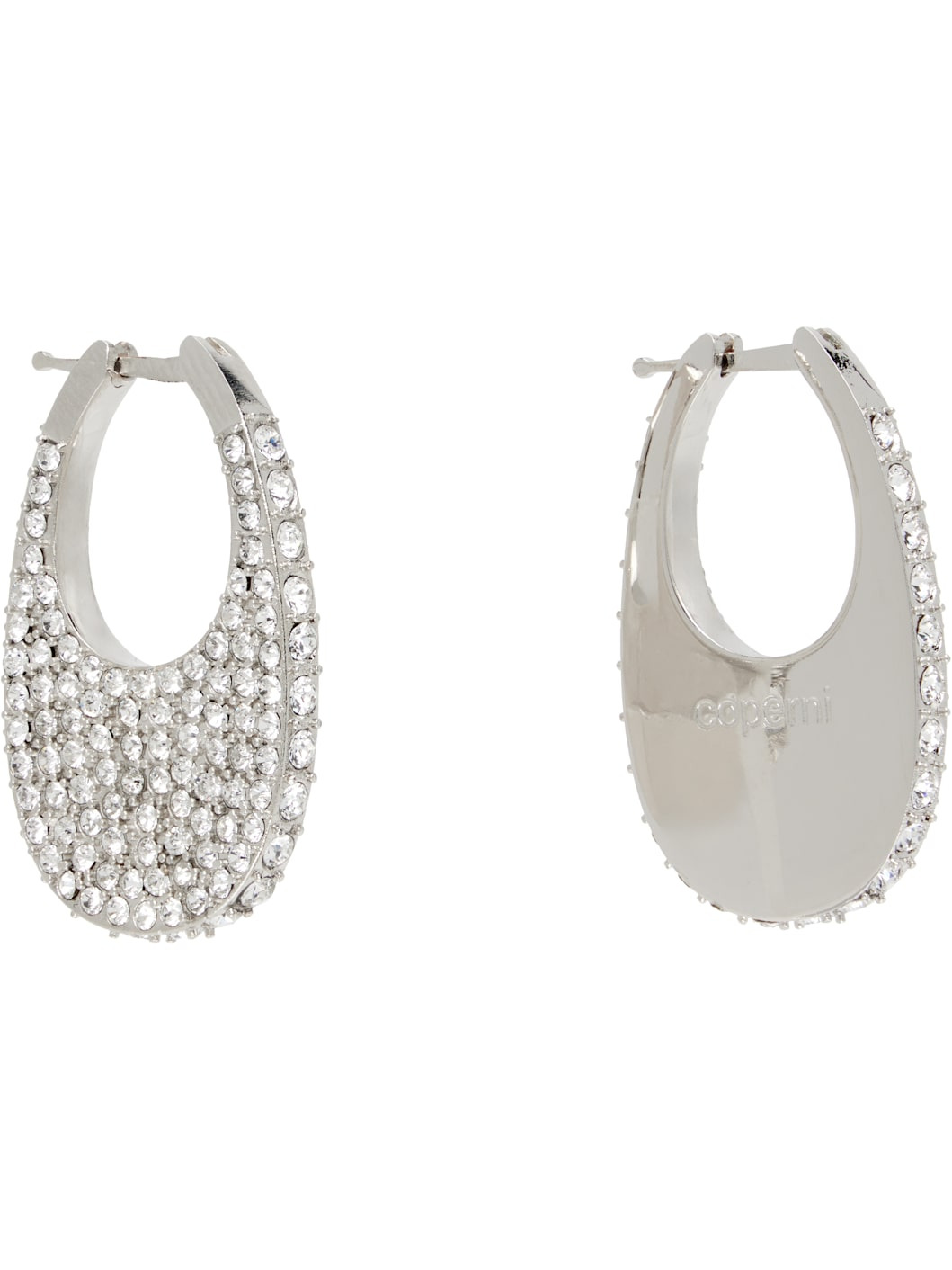 Crystal-Embellished Medium Swipe Earrings - 2