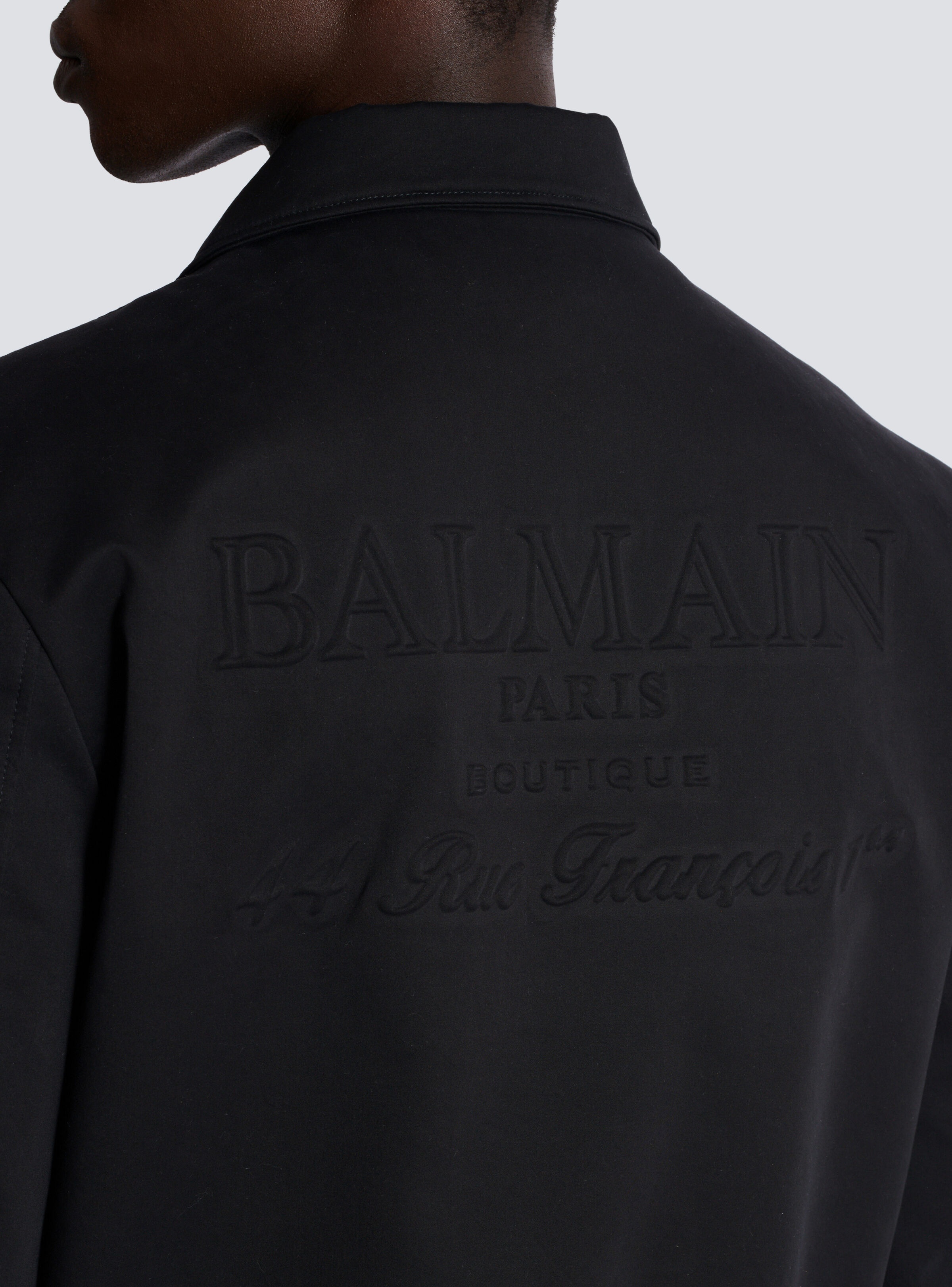 Cotton bomber jacket with vintage Balmain logo - 8