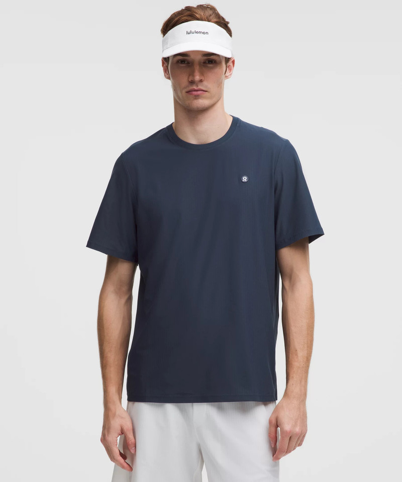 UV-Protective Striped Mesh Tennis T-Shirt 1