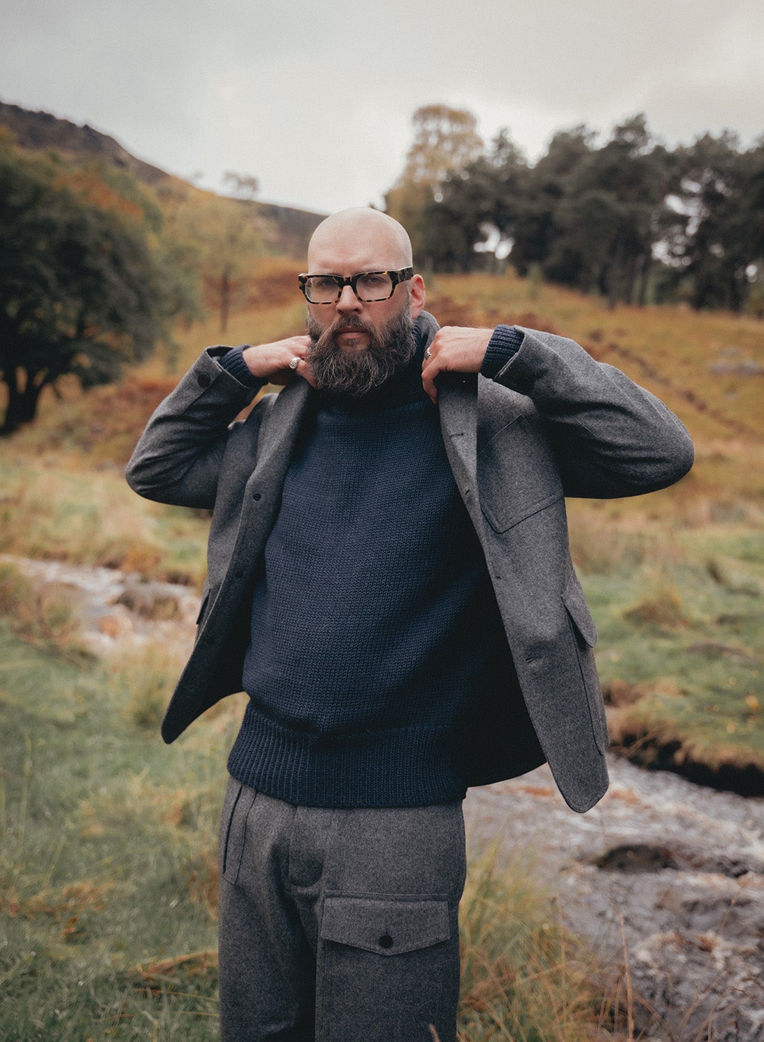 Sandy Irvine Jacket in Grey Flannel - 3