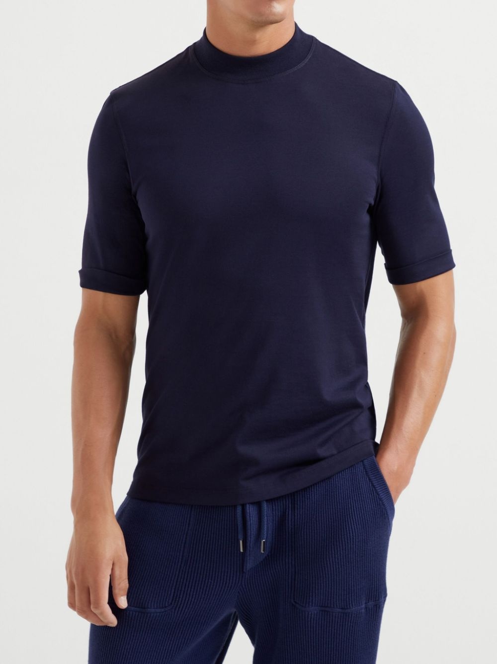cotton mock-neck t-shirt - 2