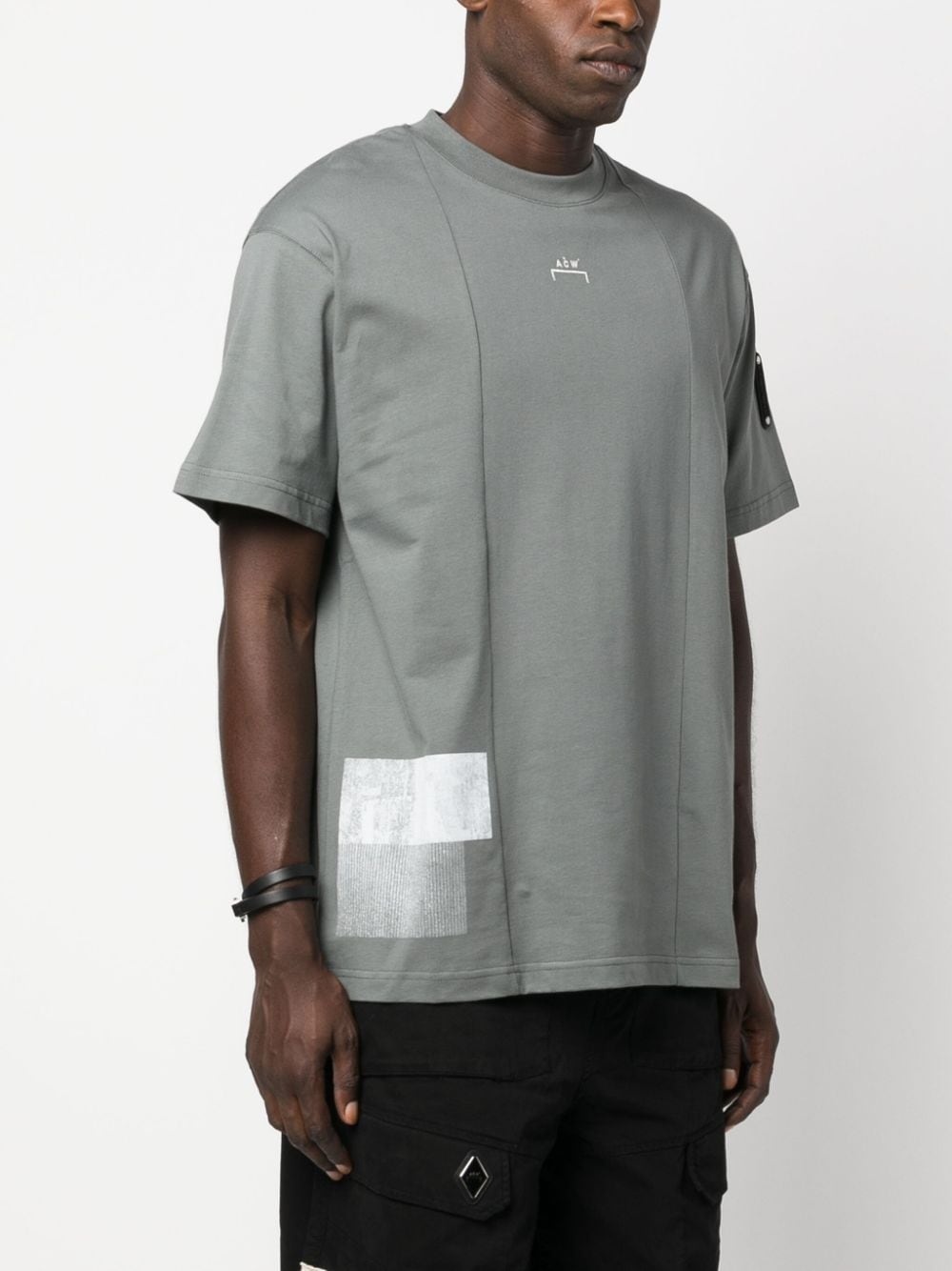 Brutalist panelled cotton T-shirt - 4