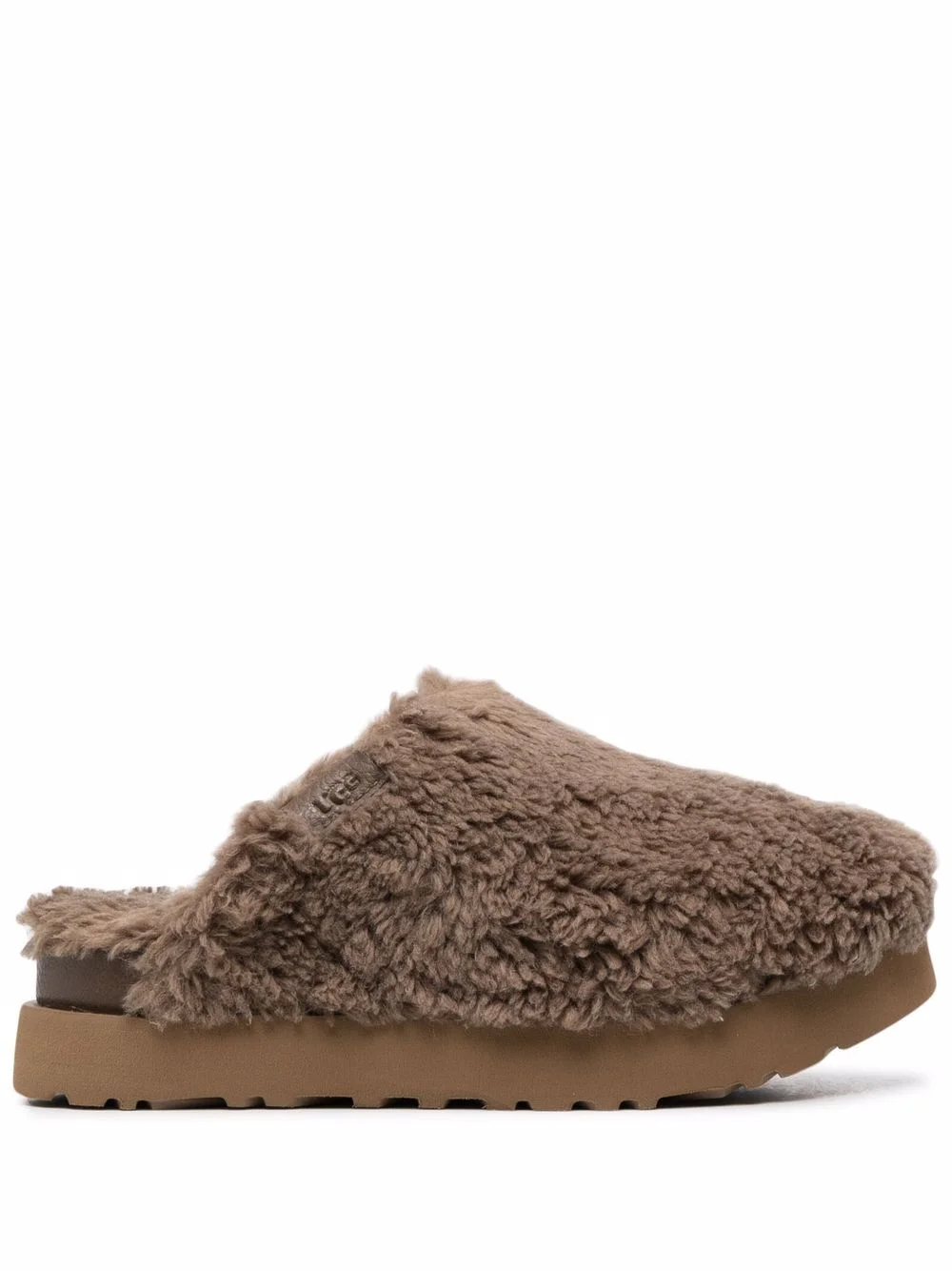 platform shearling slippers - 1
