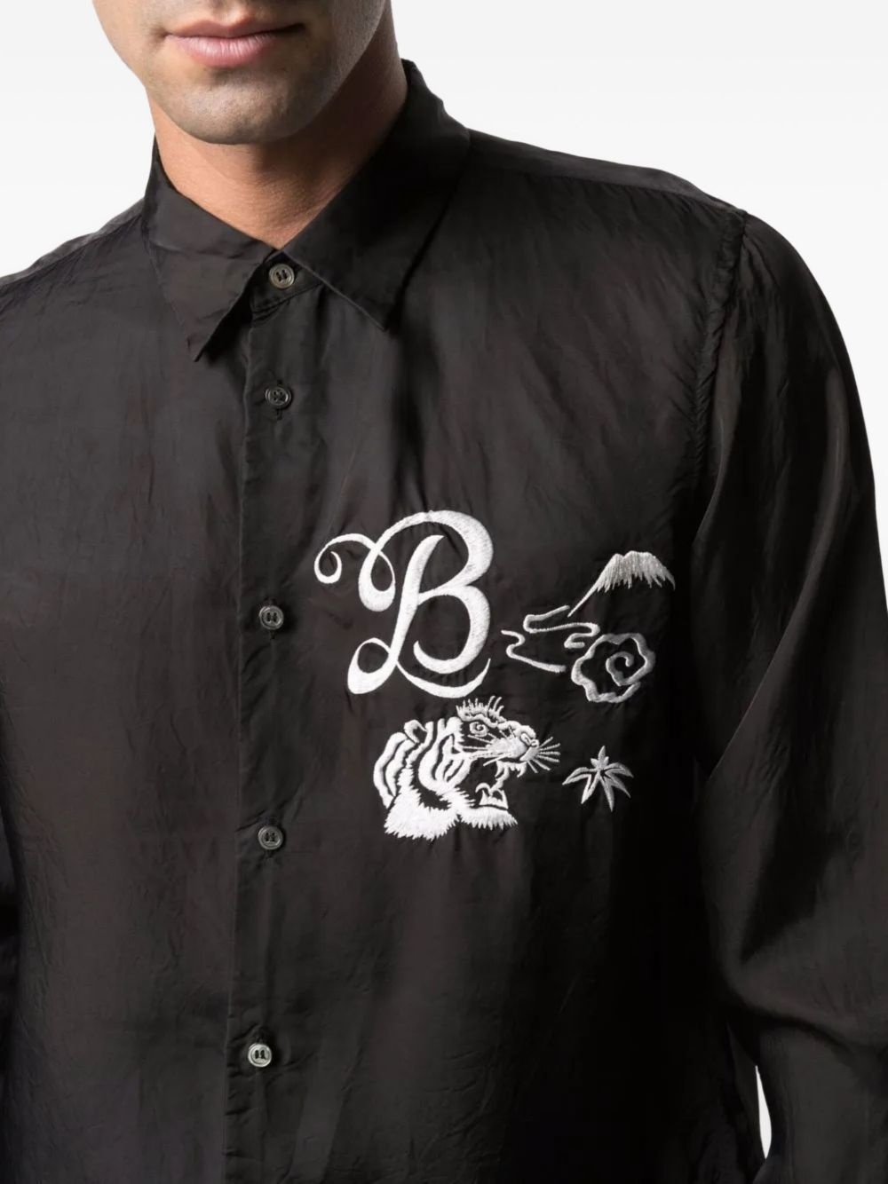 tiger-embroidered shirt - 6