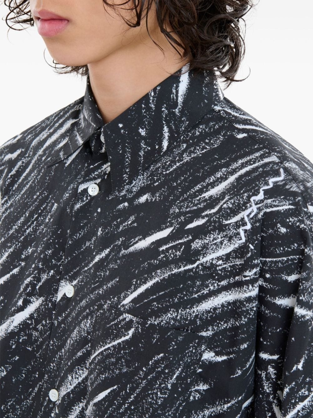 sketch-style print shirt - 5