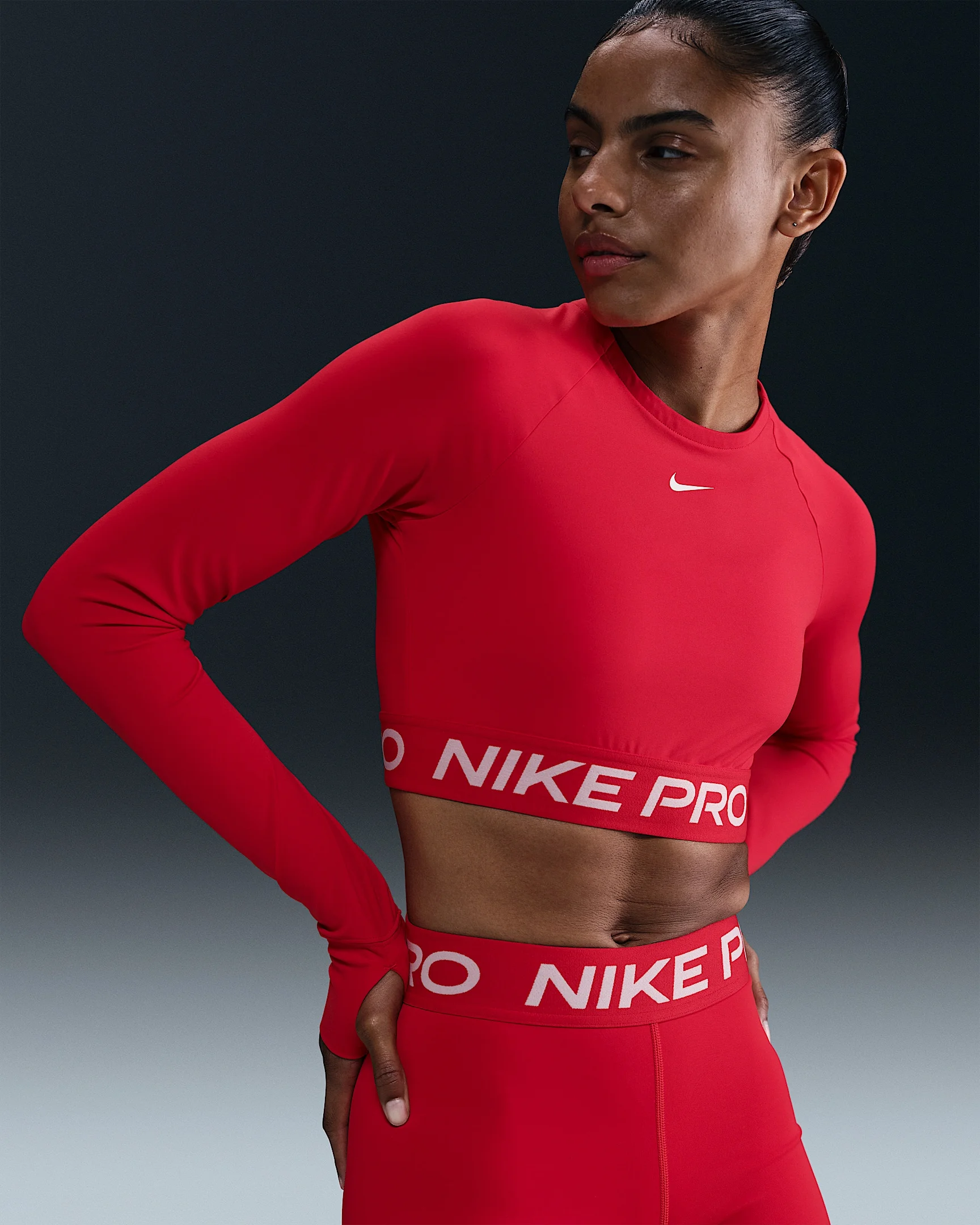 Nike Pro Women's Dri-FIT Cropped Long-Sleeve Top - 1