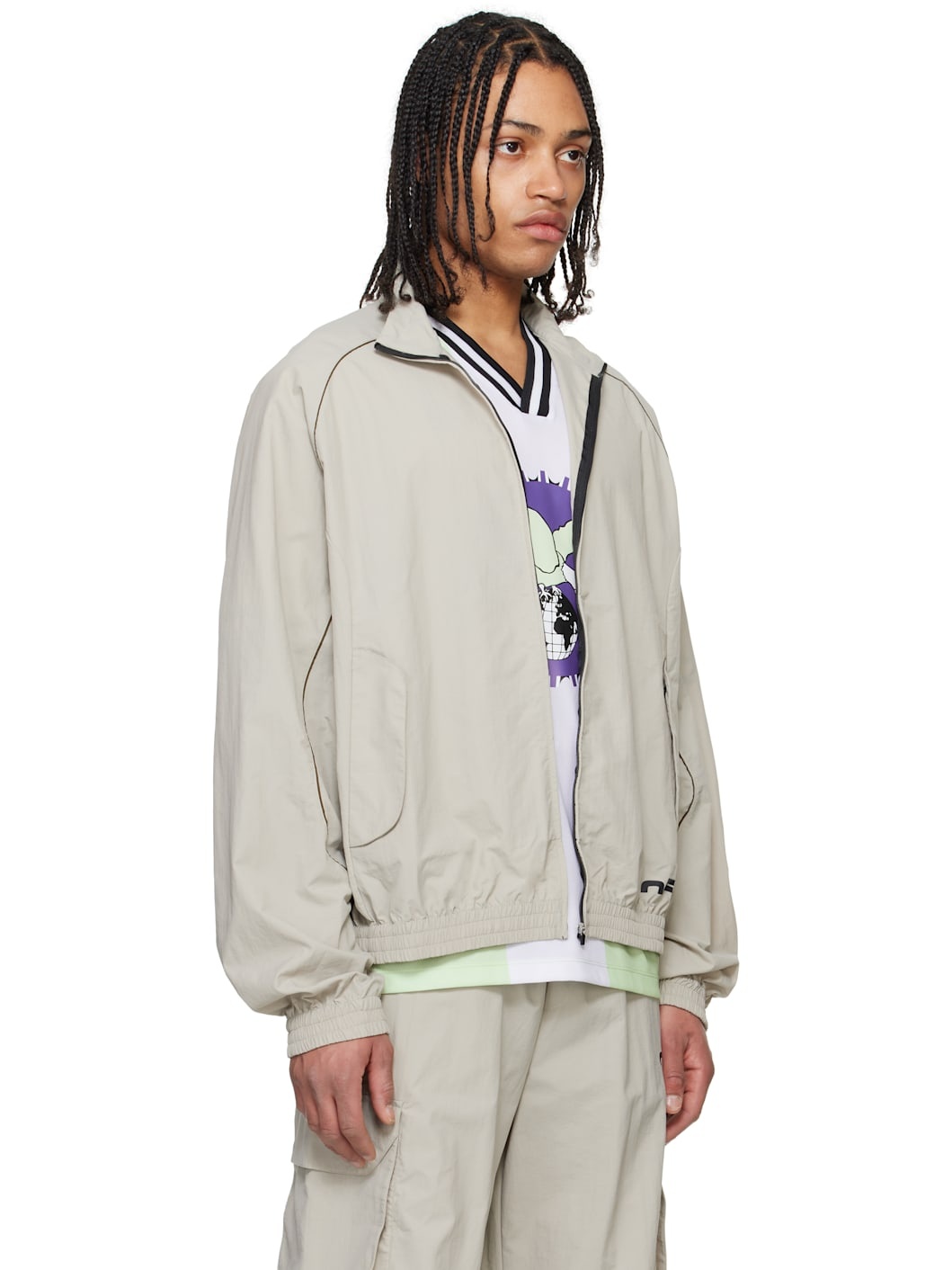 Gray Off Split Track Jacket - 2