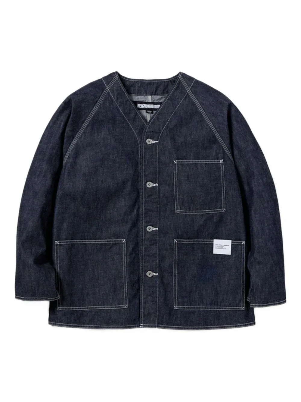raglan-sleeve denim jacket - 1
