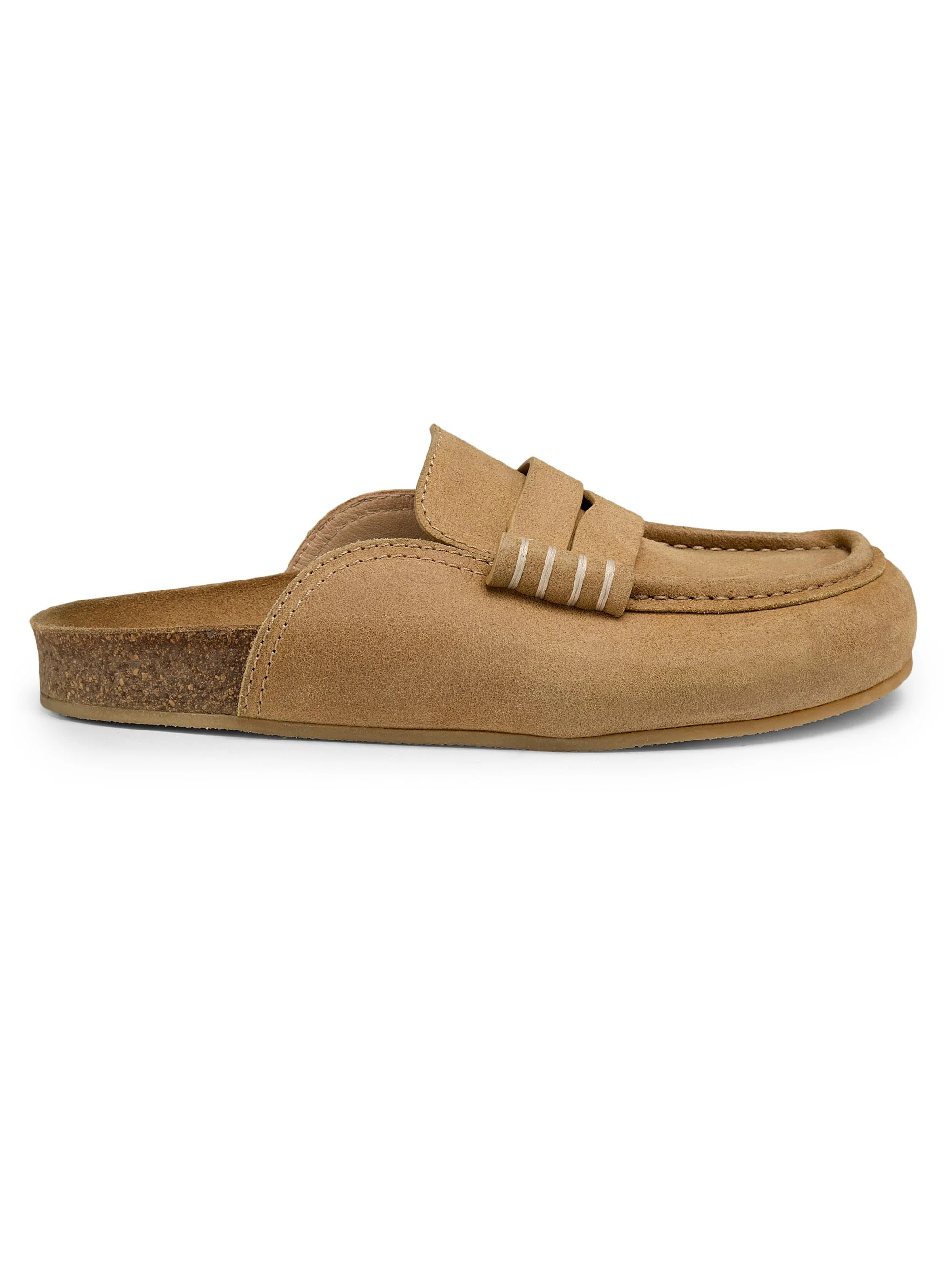 Women's Suede Penny Mules - Mustard - 1