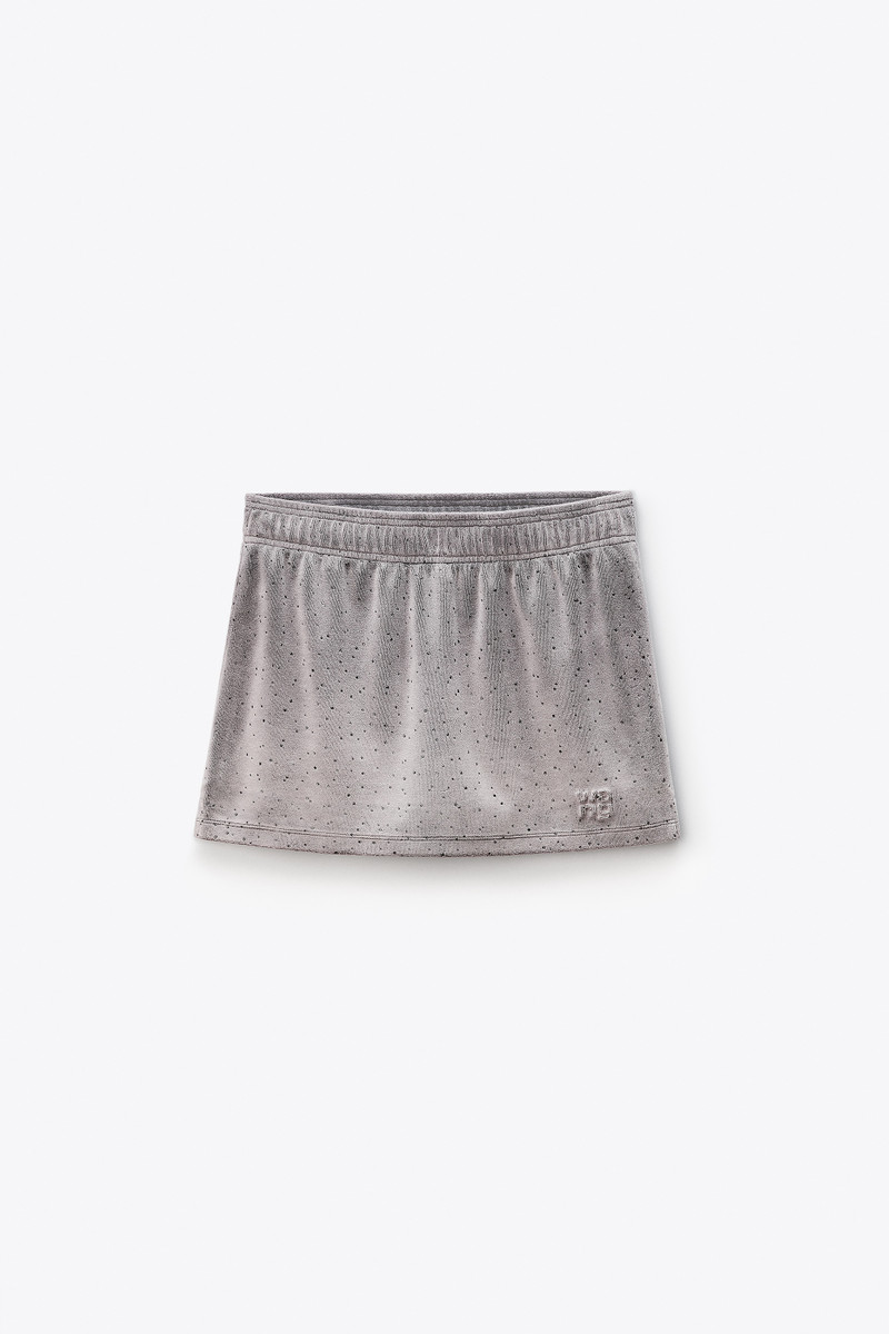 Mid-Rise Mini Skort in Crushed Velour 1