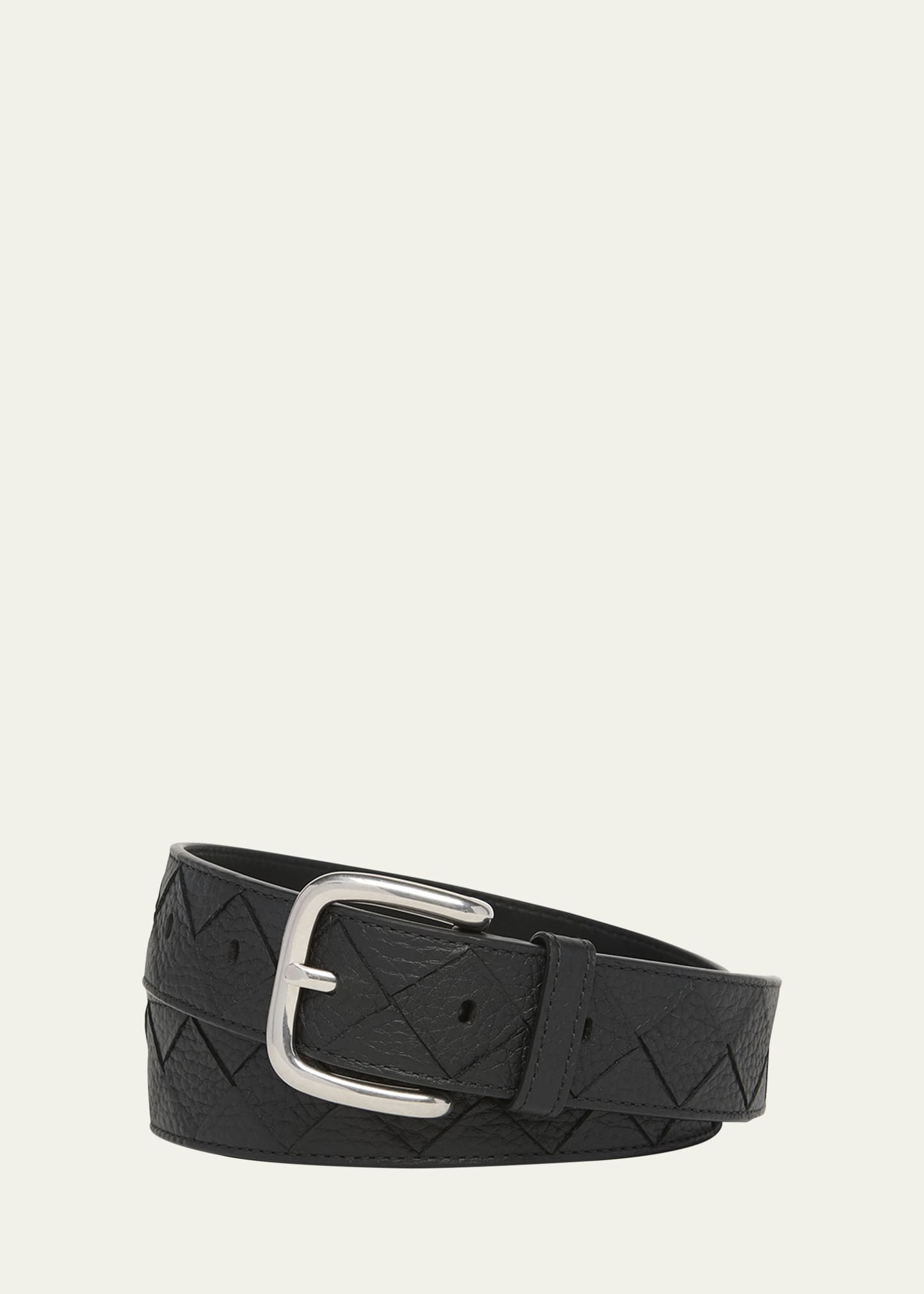 Men's Intrecciato Leather Belt - 1