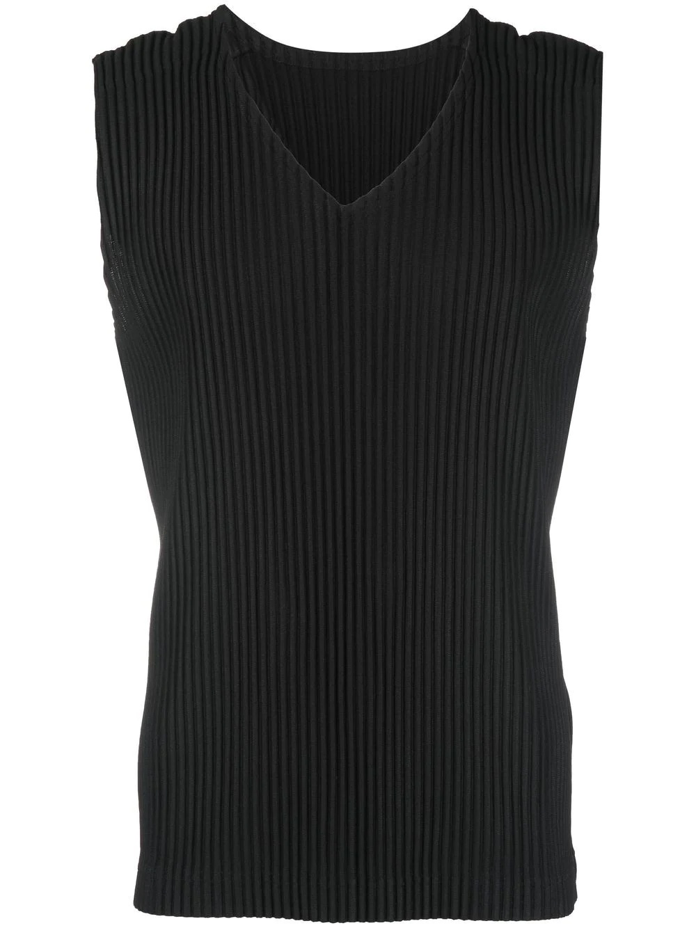 fully-pleated V-neck vest - 1