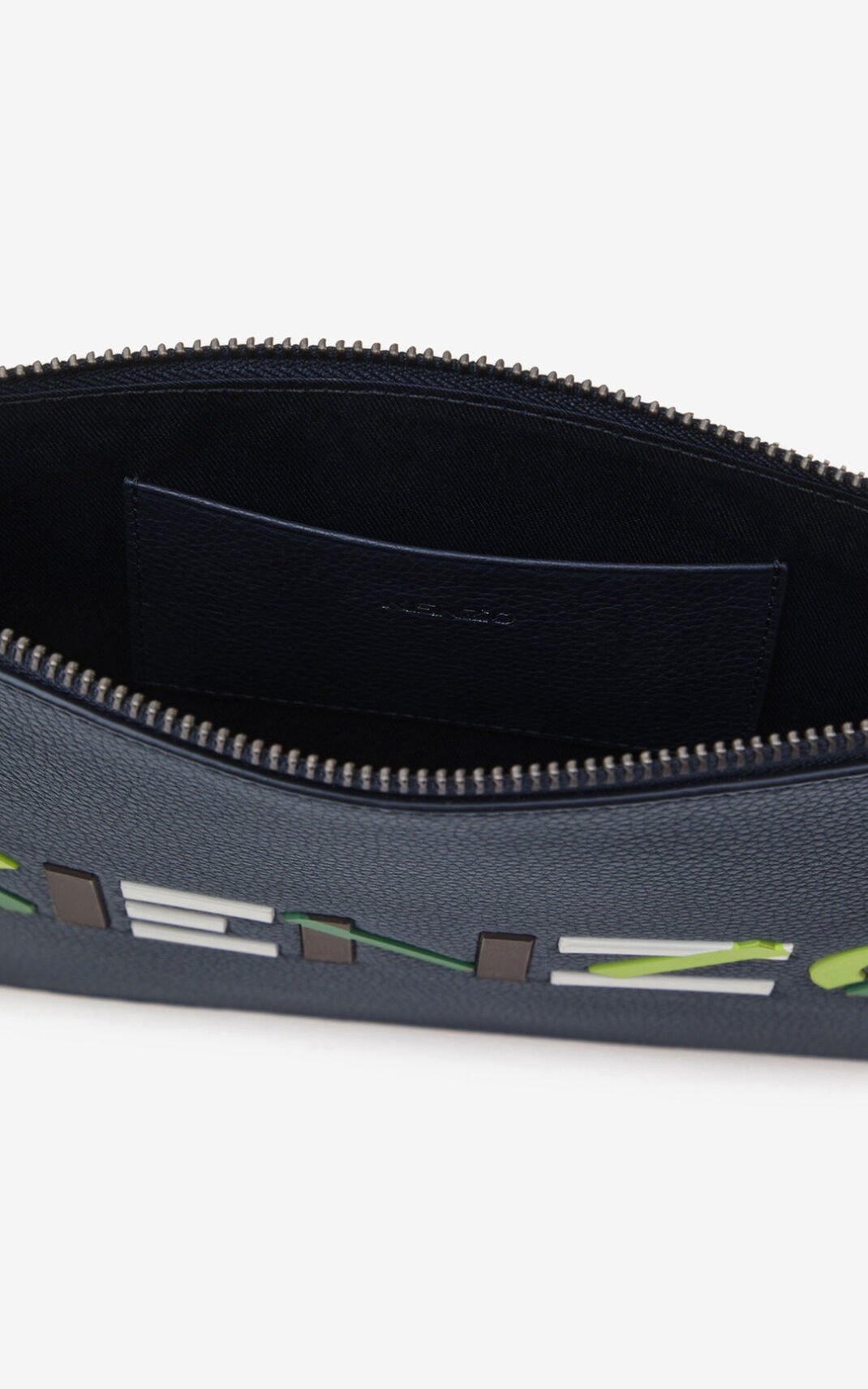 KENZO Logo large leather clutch - 3