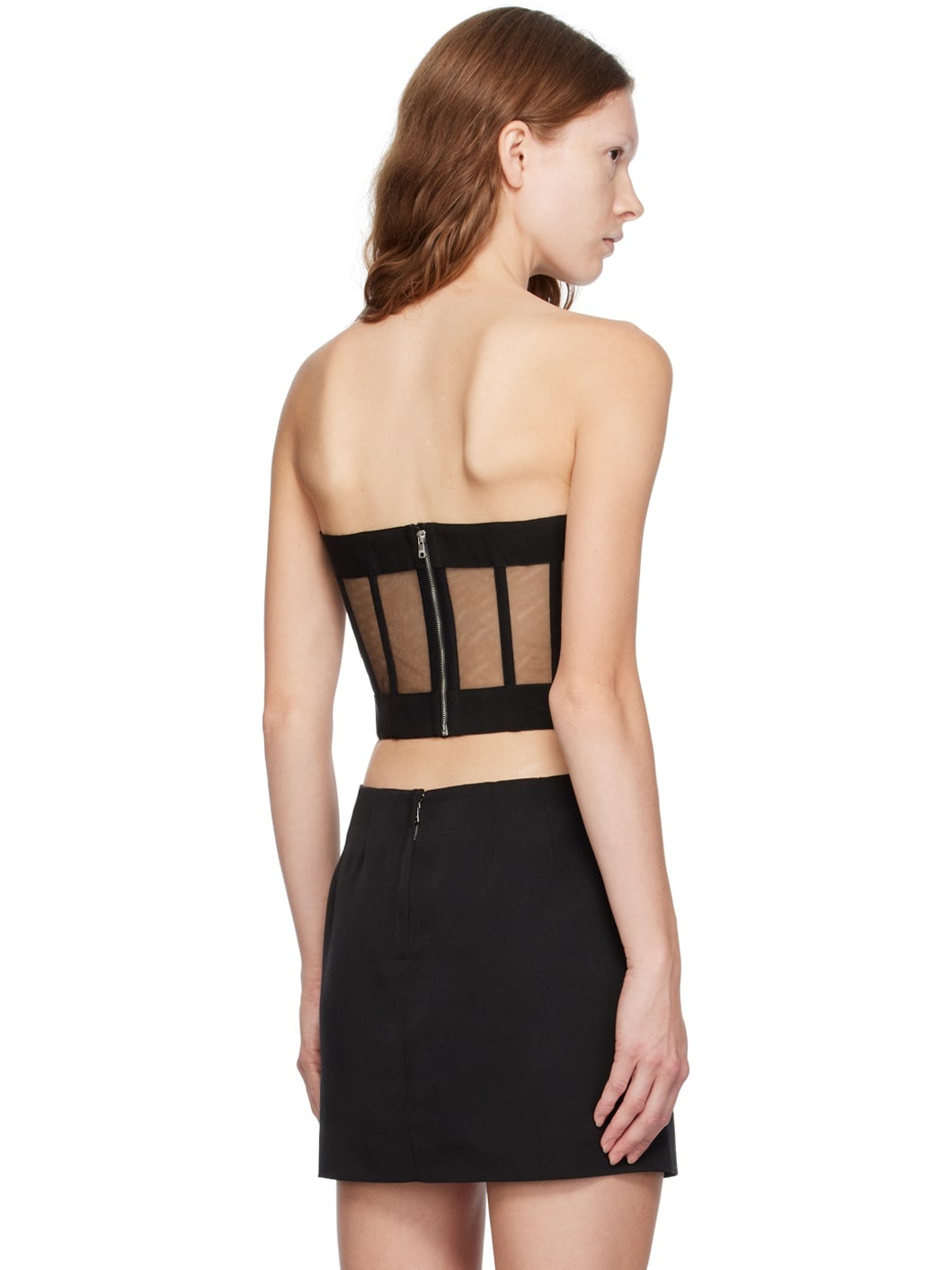 Black Straight Neck Corset - 3