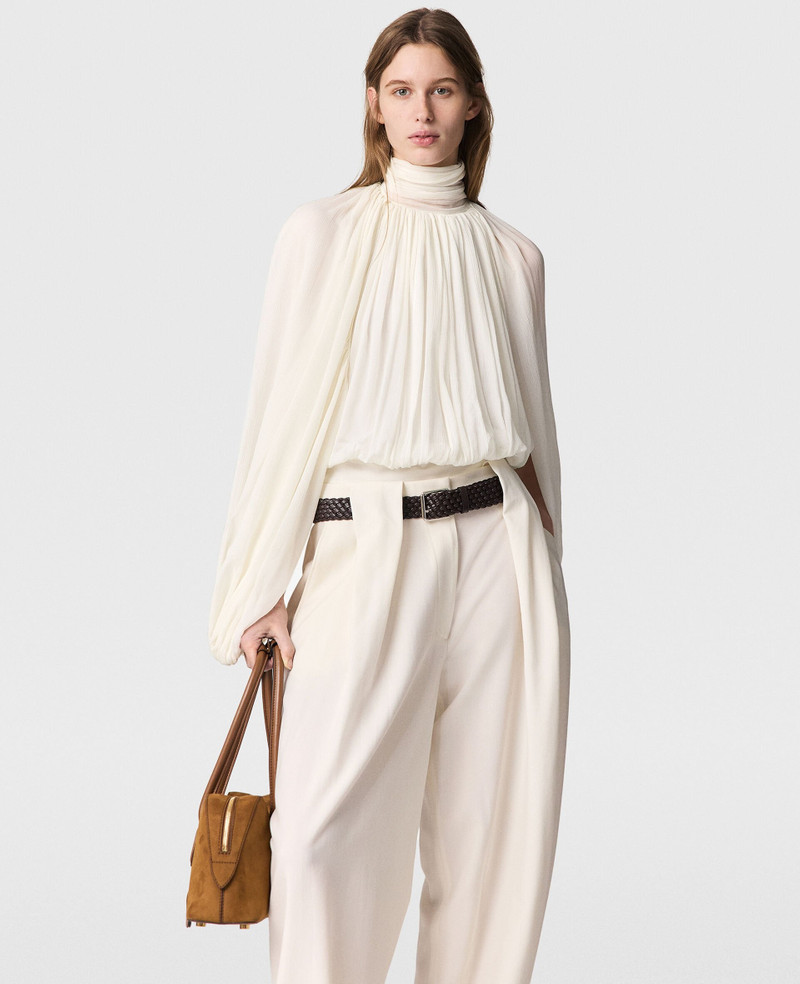 Stella McCartney Pleated Balloon-Sleeve Top outlook