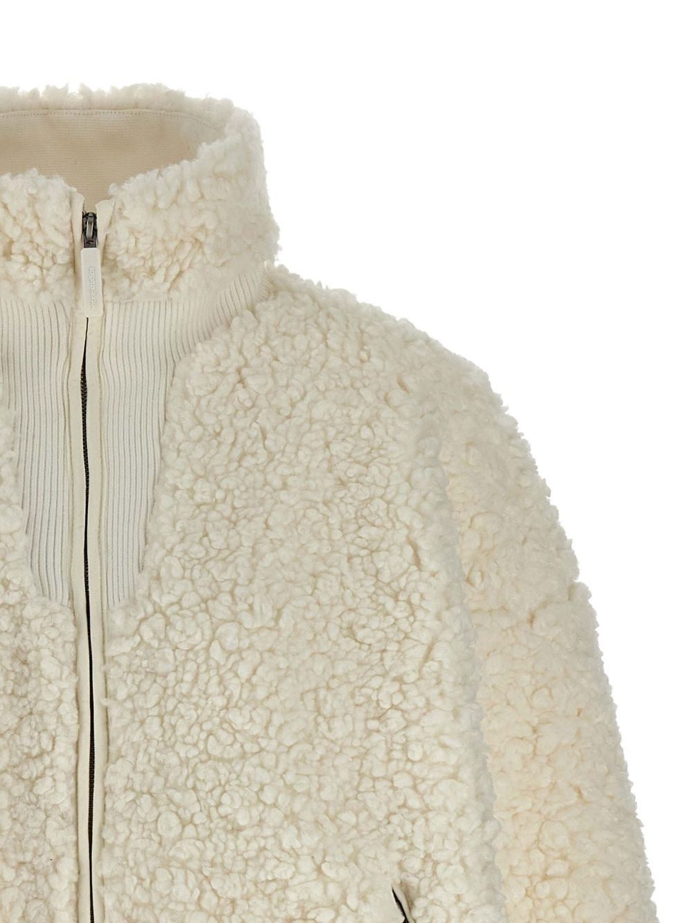 teddy-texture zip-front jacket - 2