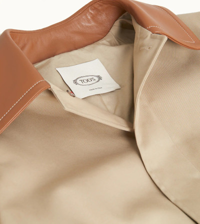 Tod's TRENCH COAT WITH LEATHER INSERTS - BEIGE outlook