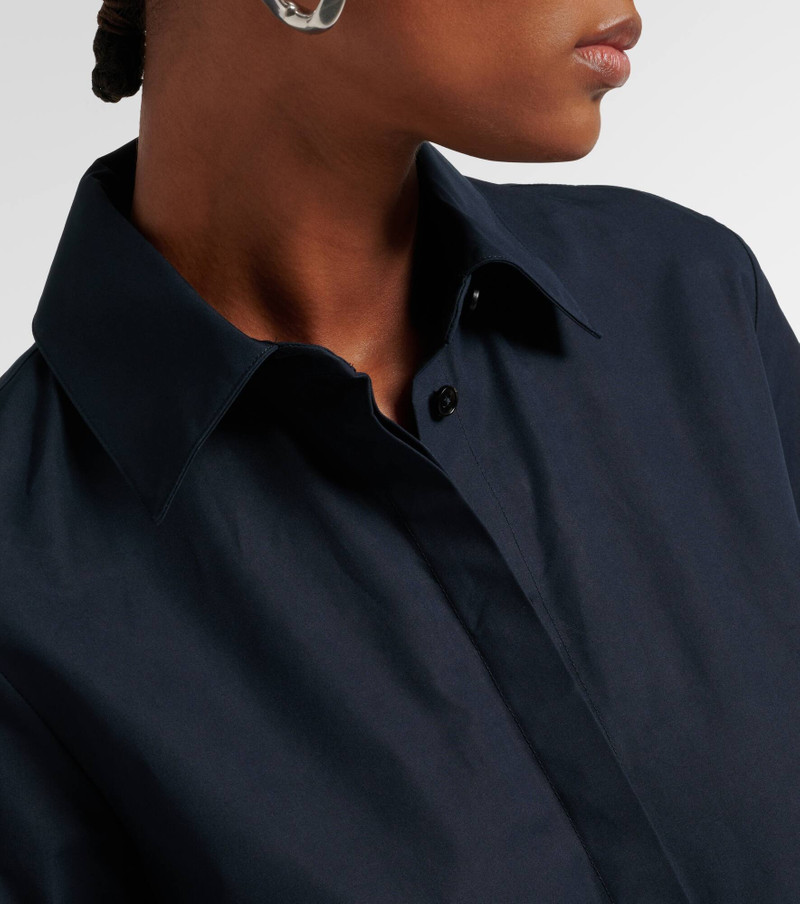 Gathered cotton poplin shirt dress 4