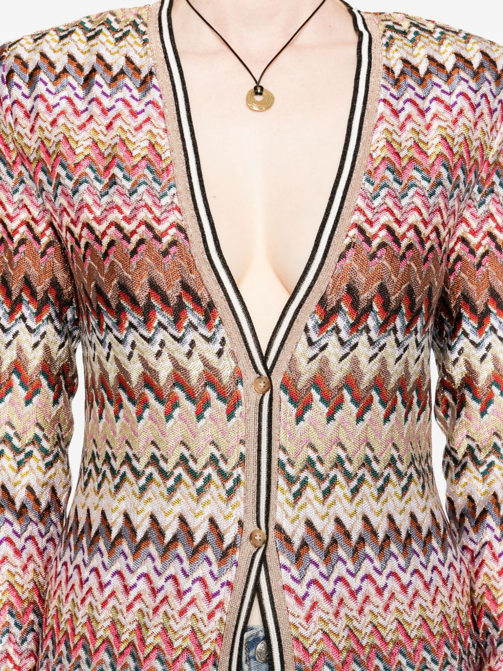 zigzag-pattern cardi-coat - 5