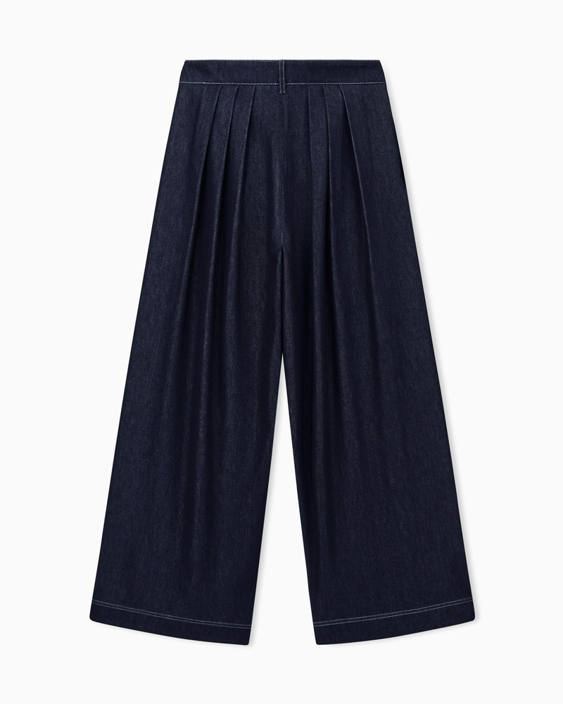 PLEATED WIDE-LEG JEANS IN VIRGIN WOOL AND COTTON DENIM 2