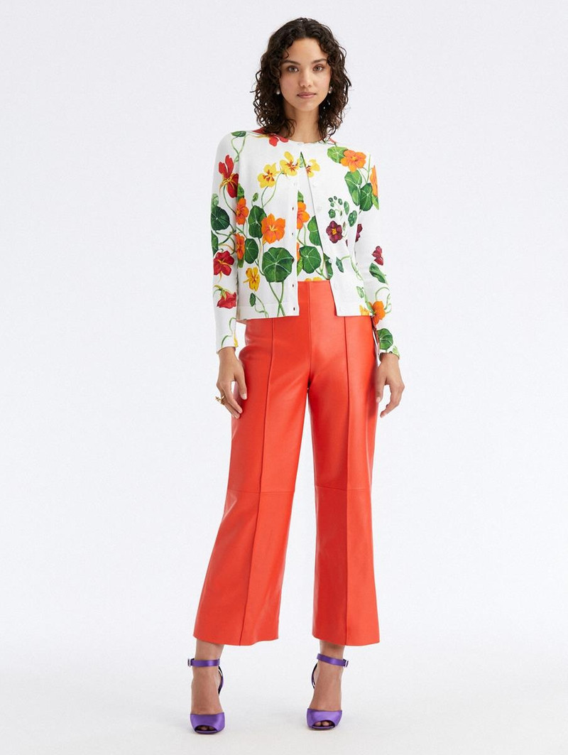 Oscar de la Renta NASTURTIUM PRINTED CARDIGAN outlook