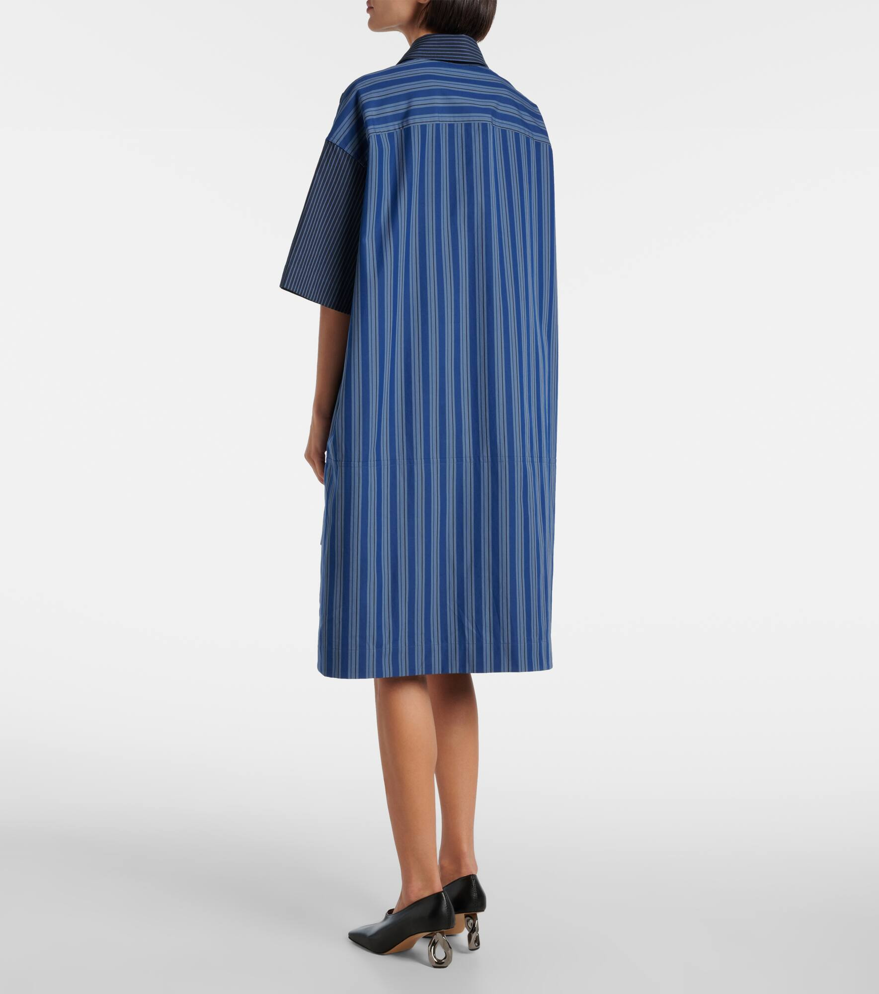 Striped cotton poplin shirt dress - 3