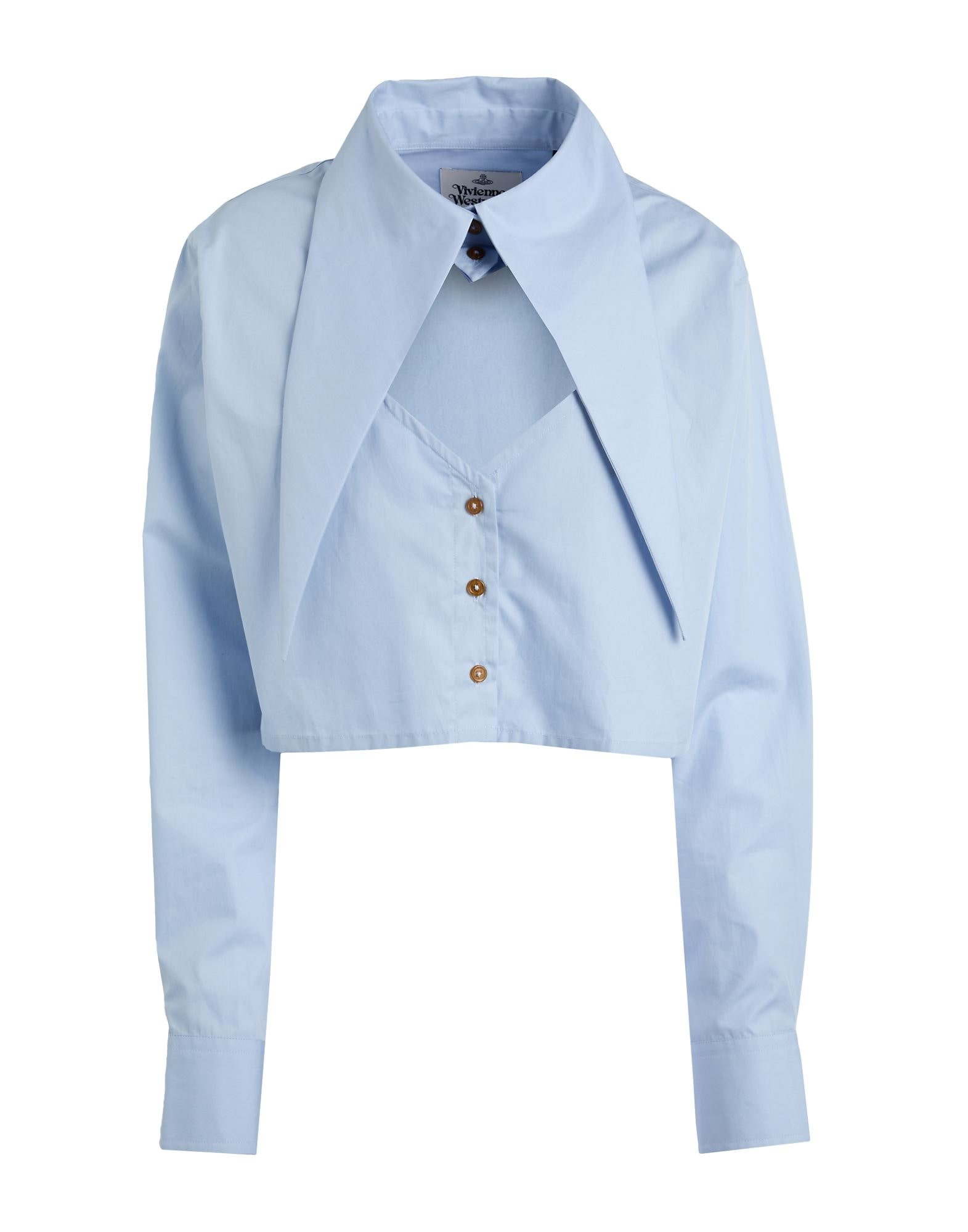 Sky blue Women's Solid Color Shirts & Blouses - 1