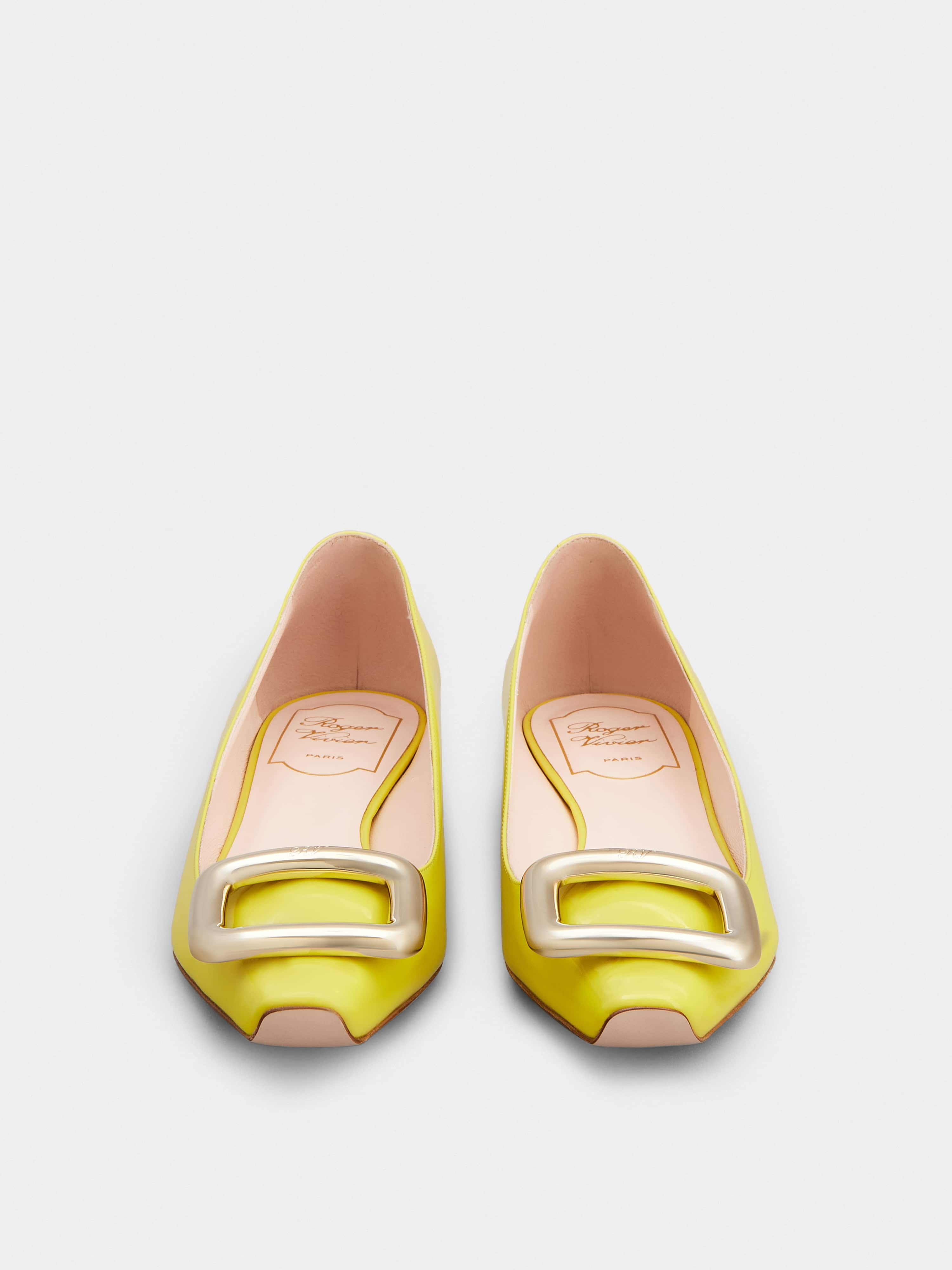 Viv' Choc Metal Buckle Ballerinas in Patent Leather - 7