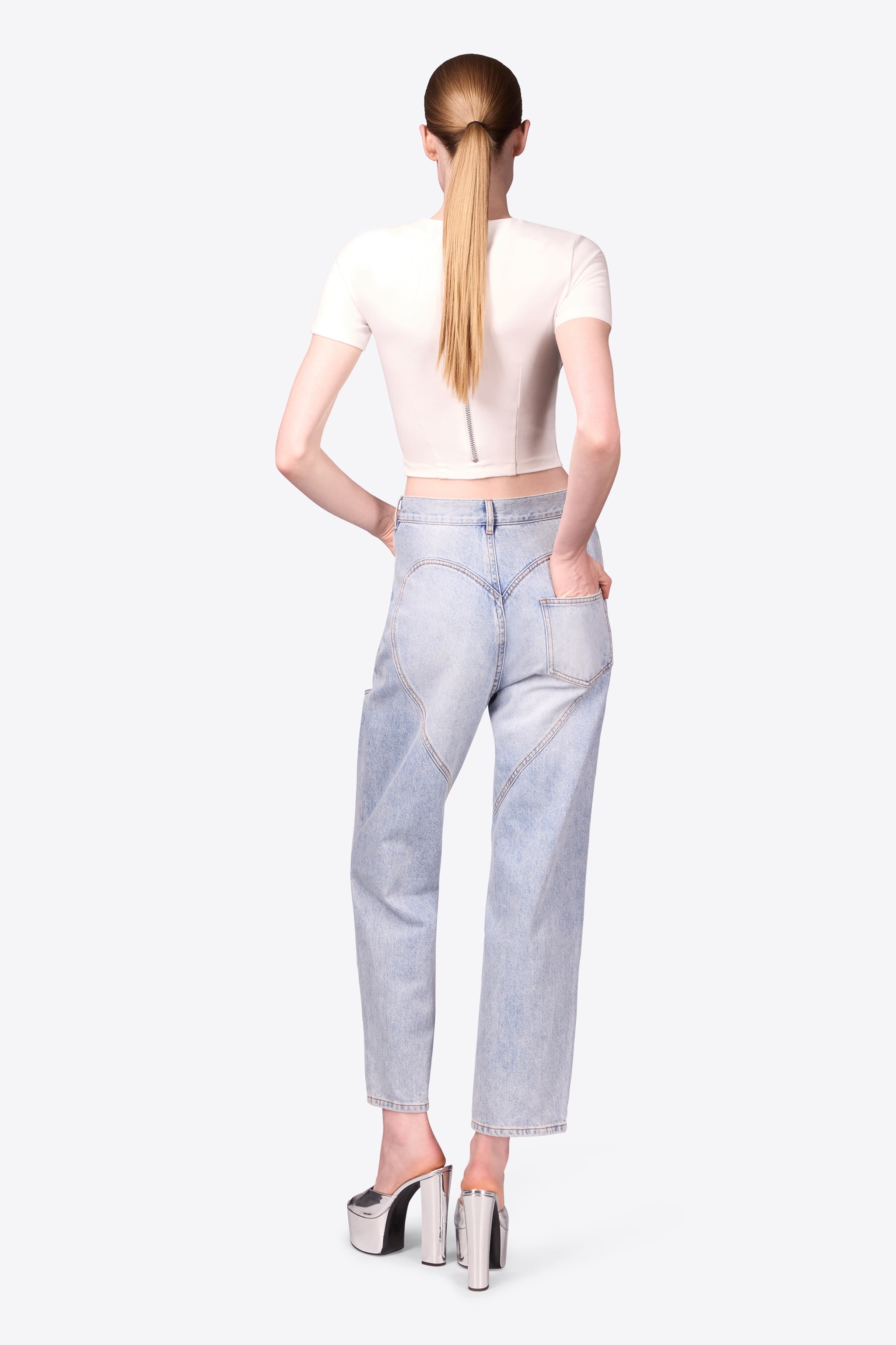 ZIPPER BUSTIER CUP T-SHIRT - 7