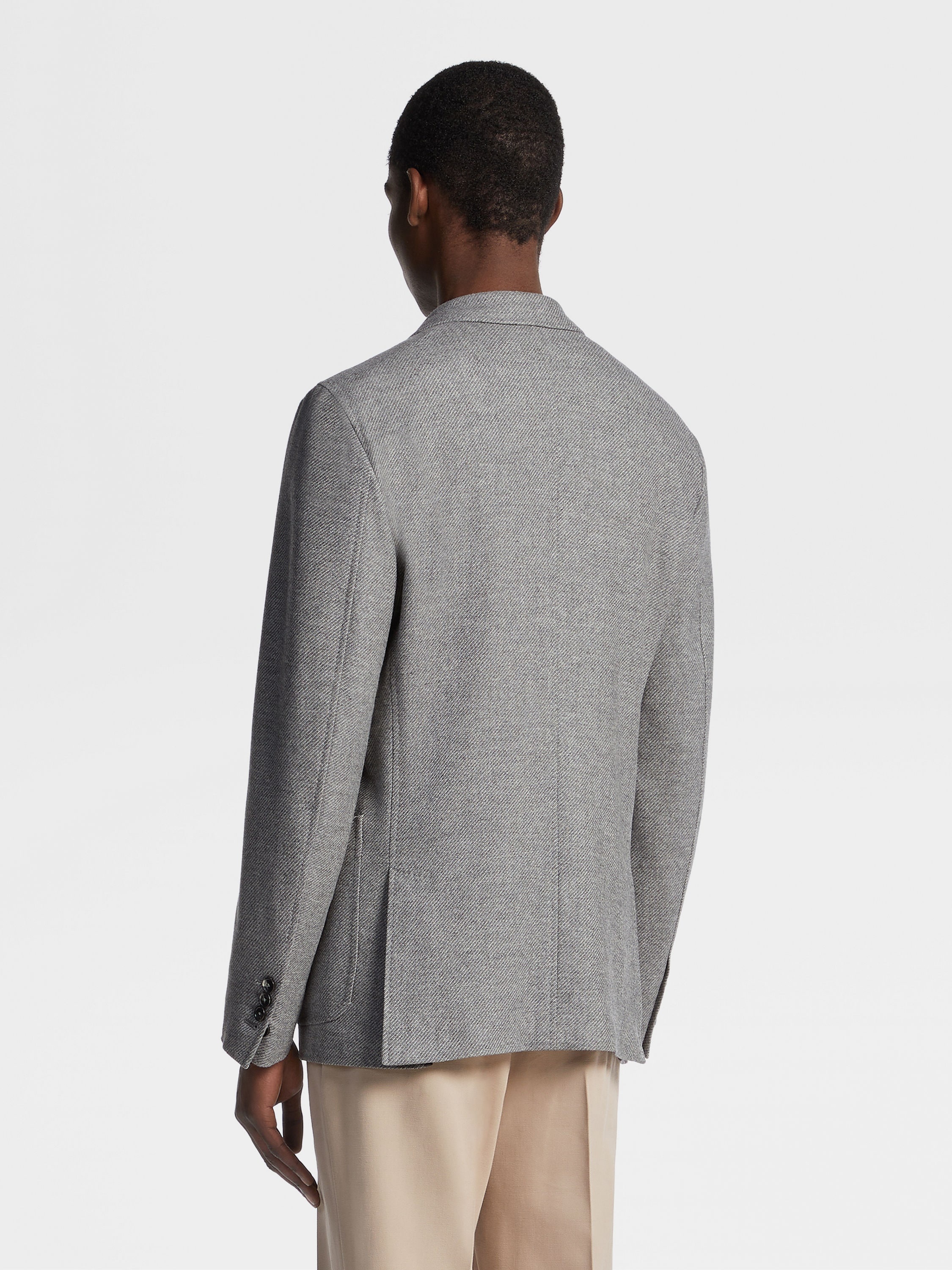 GREY MÉLANGE TROFEO™ CASHMERE SHIRT JACKET - 5