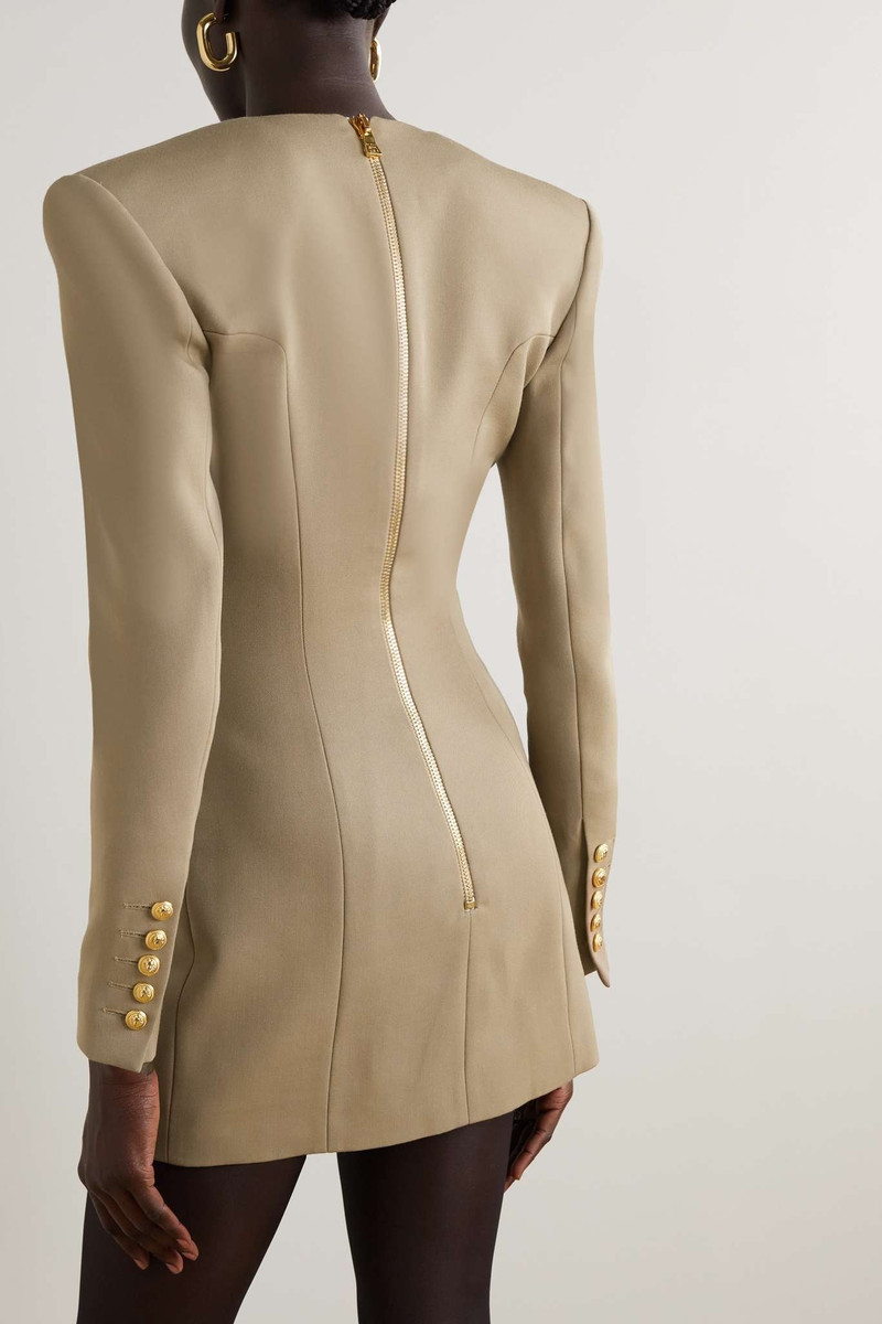 Button-embellished wool mini dress 3