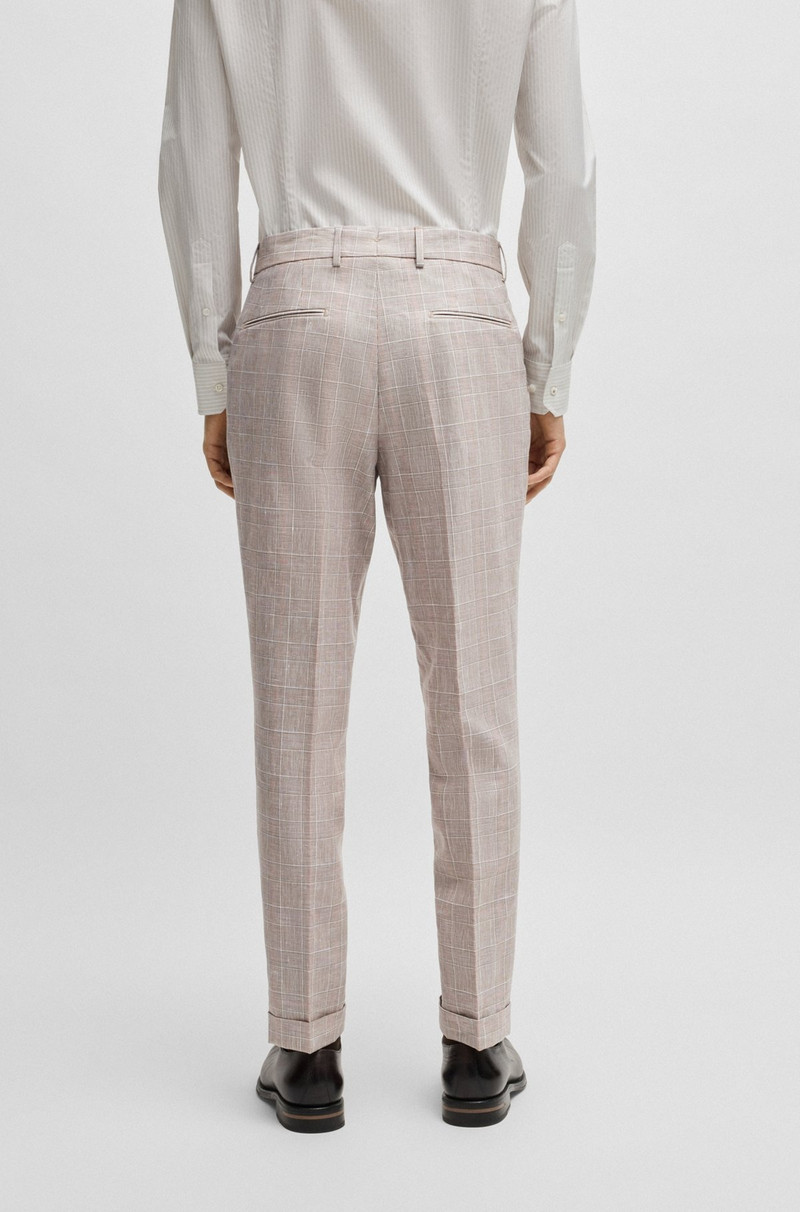 SLIM-FIT SUIT IN CHECKED WOOL, SILK AND LINEN 7