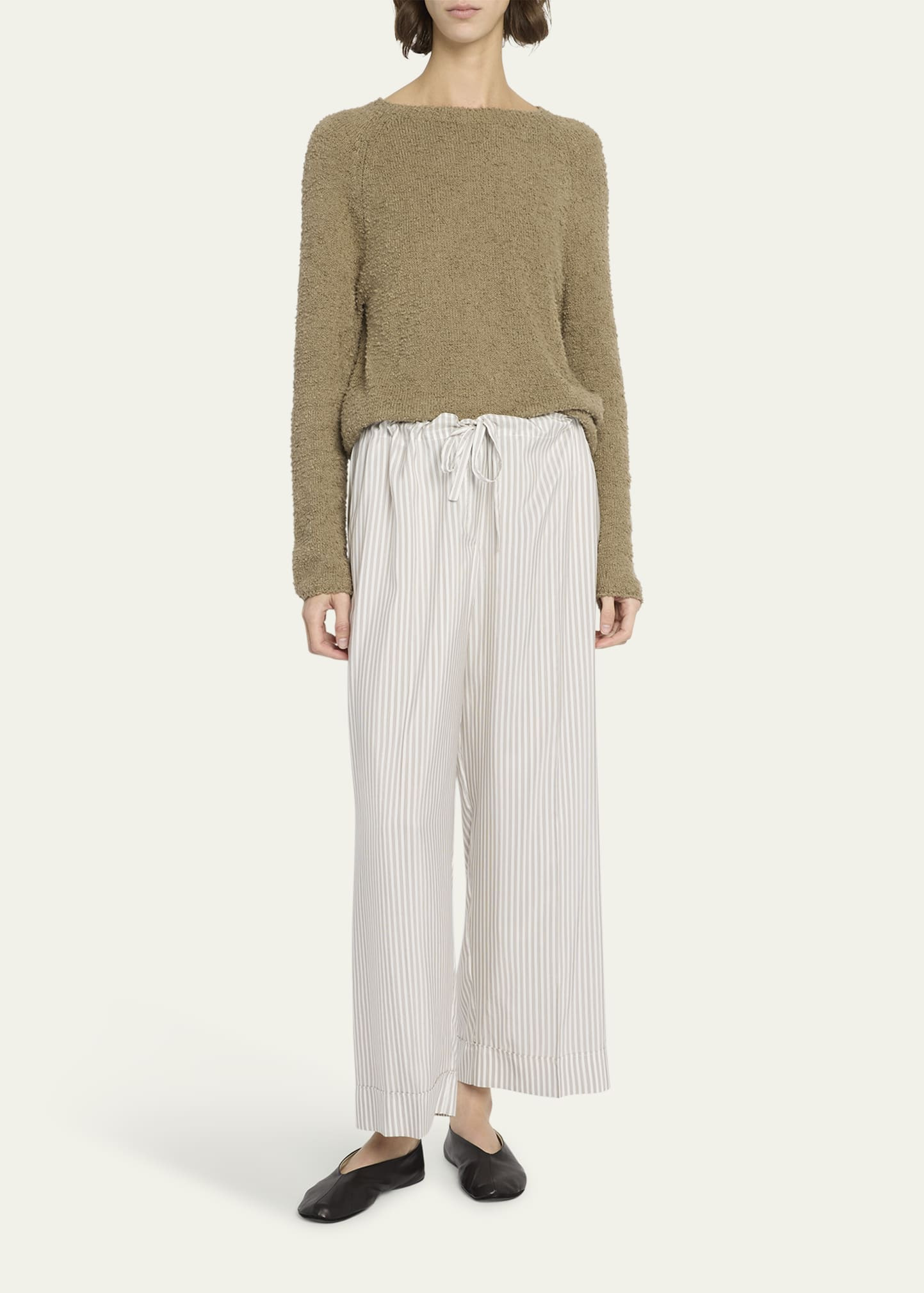 Kathy Raglan-Sleeve Boucle Knit Sweater - 2