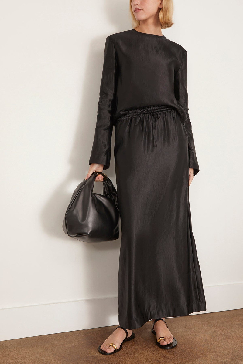 Loulou de Saison Elastic Waistband Long Skirt in Black outlook