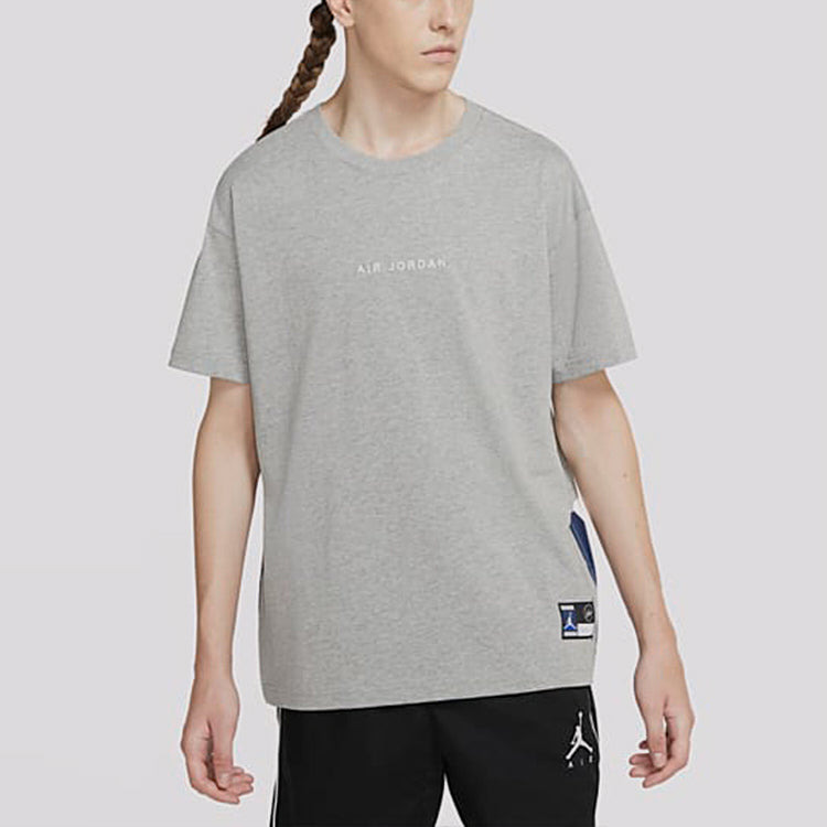 Air Jordan x Fragment Design Crossover Solid Color Round Neck Short Sleeve Gray DA2986-063 - 3