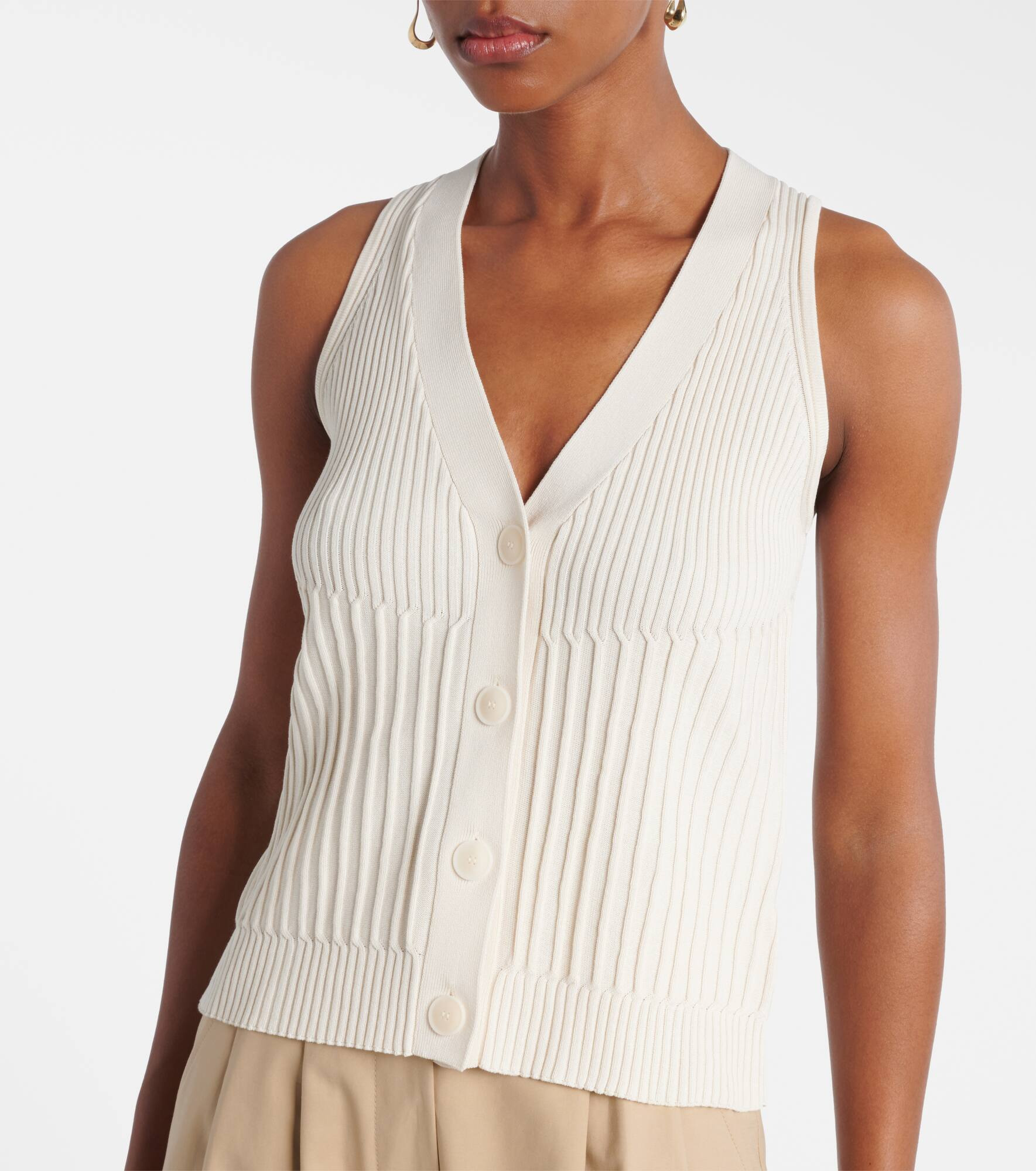 Bimba ribbed-knit cotton-blend vest - 5