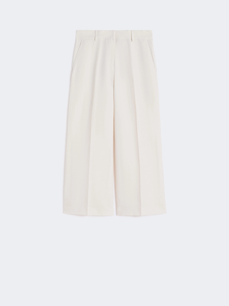 ZIRCONE Cotton and linen canvas trousers - ECRU 1