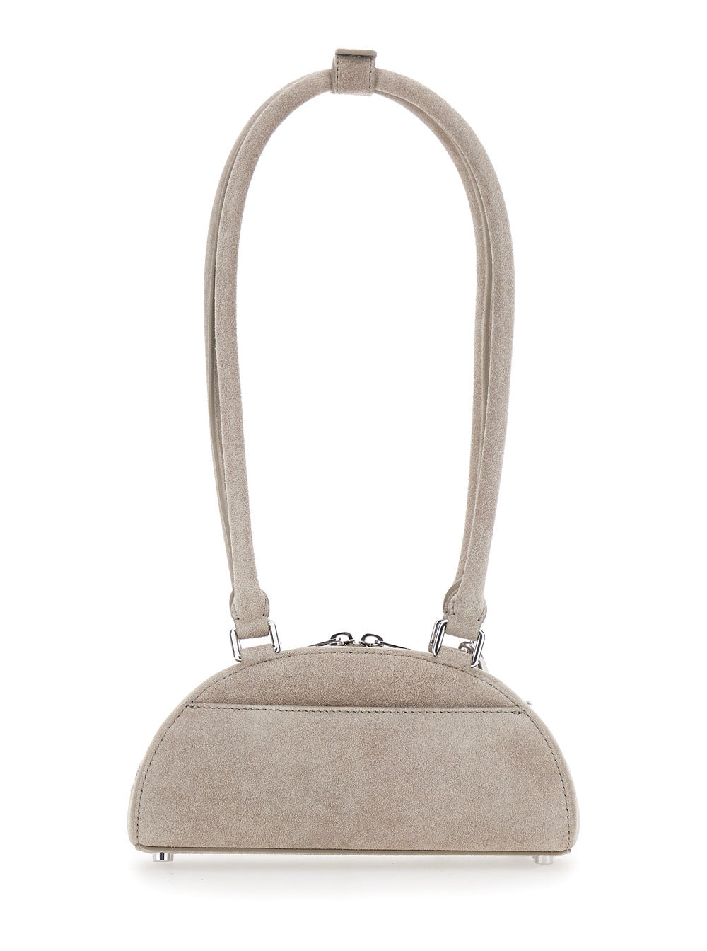 Self-Portrait Women Grey Suede Mini Shoulder Bag With Charm - 4