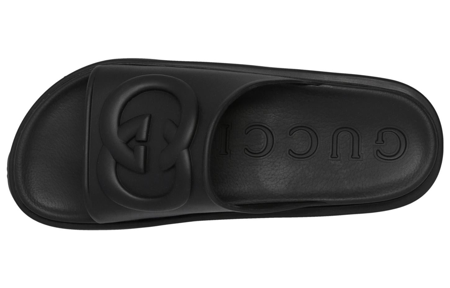 Gucci Interlocking G slide sandal 'Black Rubber' 692380-JF000-1000 - 5